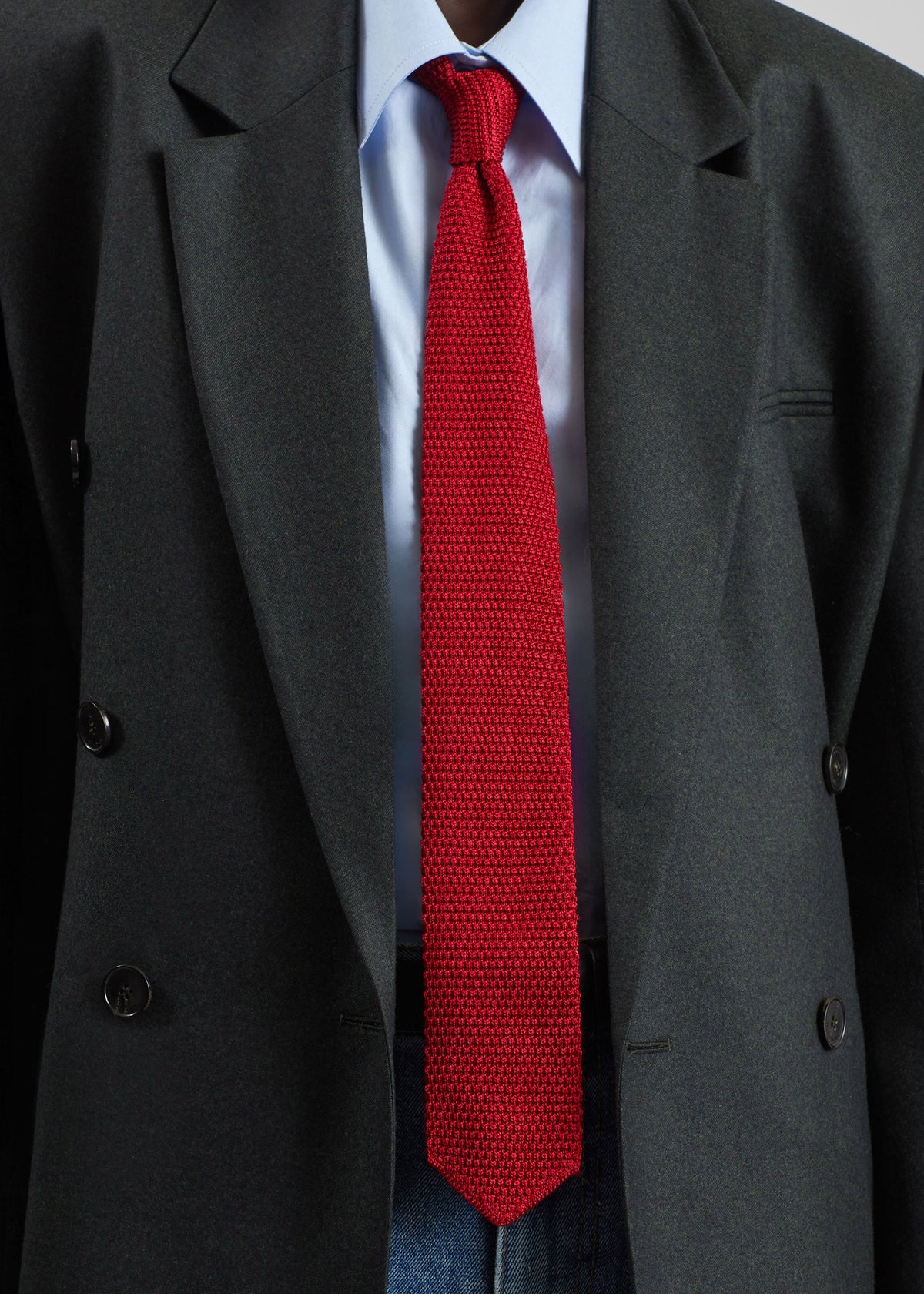 Zira Knitted Silk Tie - Red