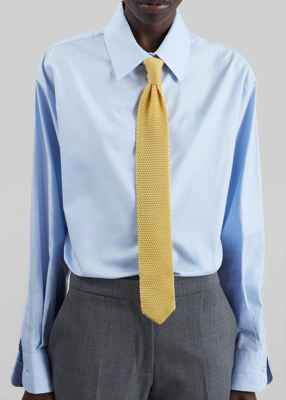 Zira Knitted Silk Tie - Yellow