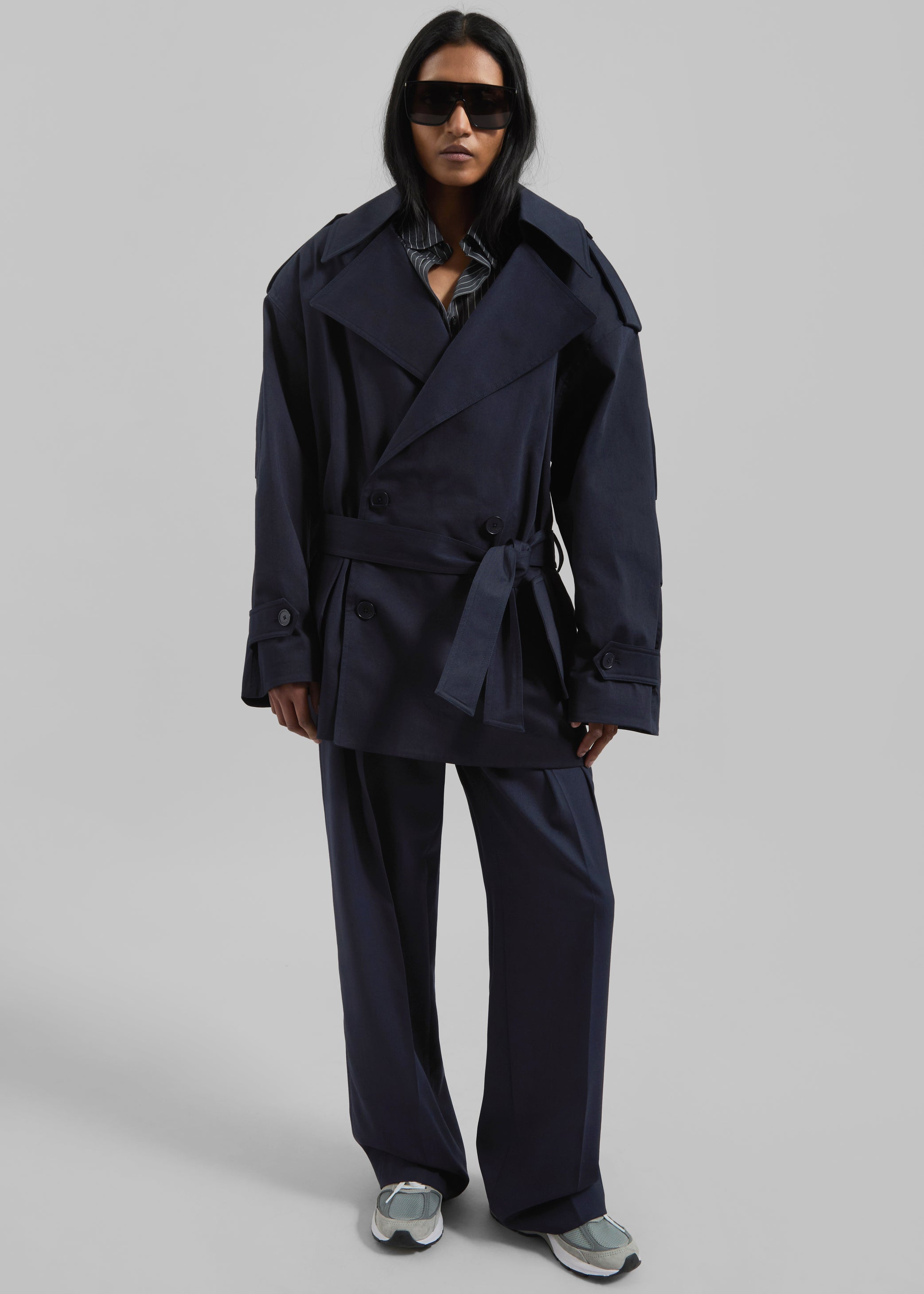 Shop the look image for Zurich Oversized Short Trench - Navy