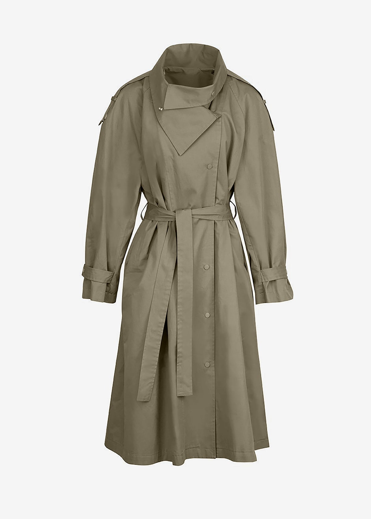 Lottie Wing Collar Trench Coat - Olive - 6