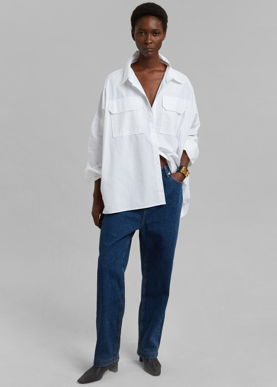 Elara Oversized Shirt - Optic White - 4