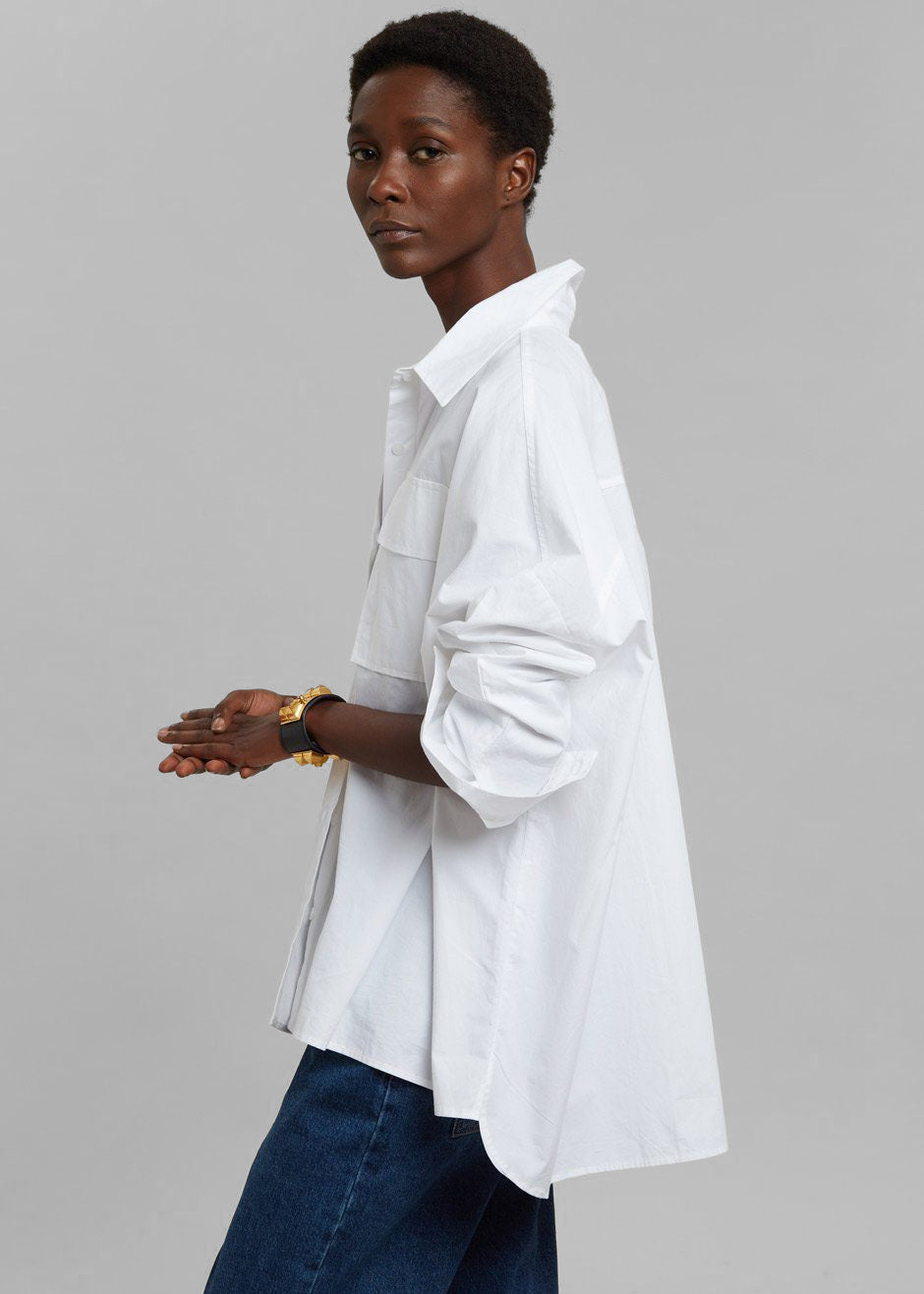 Elara Oversized Shirt - Optic White – The Frankie Shop