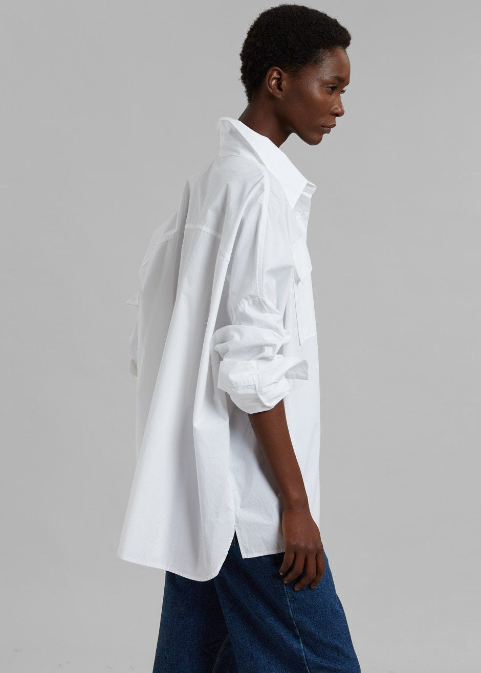Elara Oversized Shirt - Optic White - 6