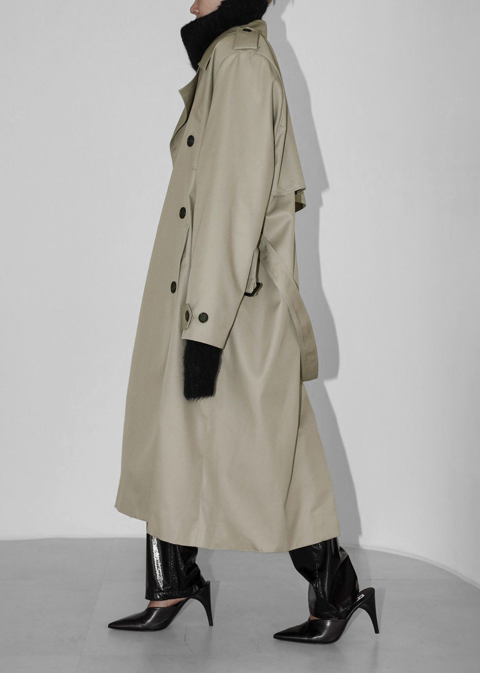 Eugene Trench Coat - Pale Khaki - 1