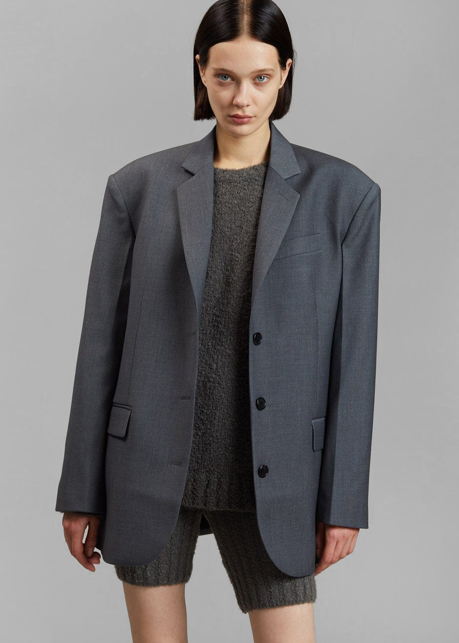 Gelso Oversized Blazer - Dark Grey Melange - 4