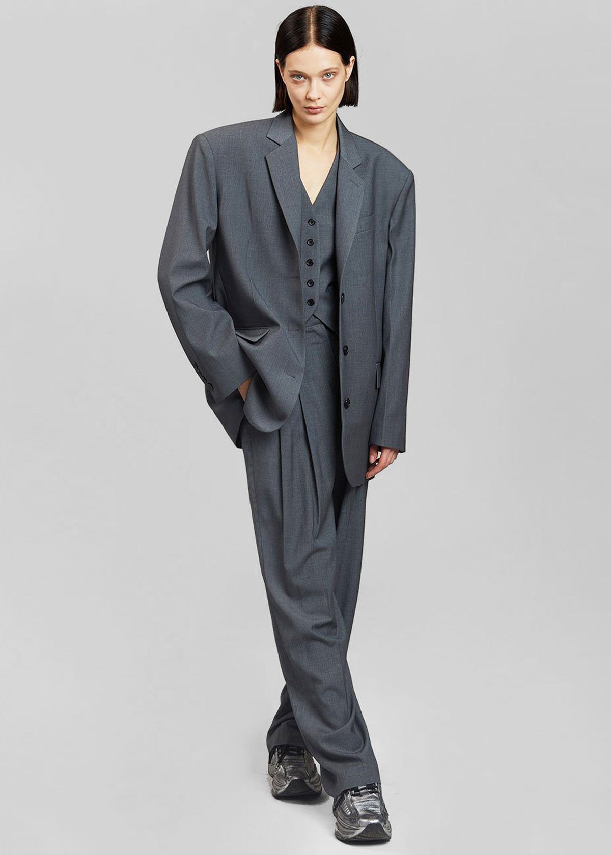 Gelso Waistcoat - Dark Grey Melange - 7