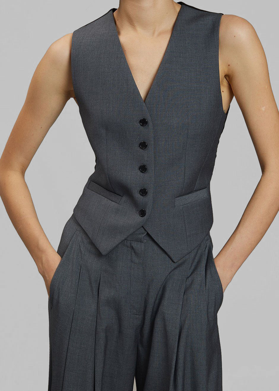 Gelso Waistcoat - Dark Grey Melange - 3