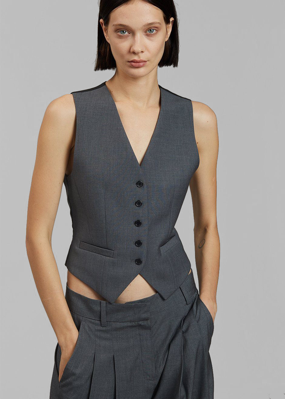 Gelso Waistcoat - Dark Grey Melange - 5