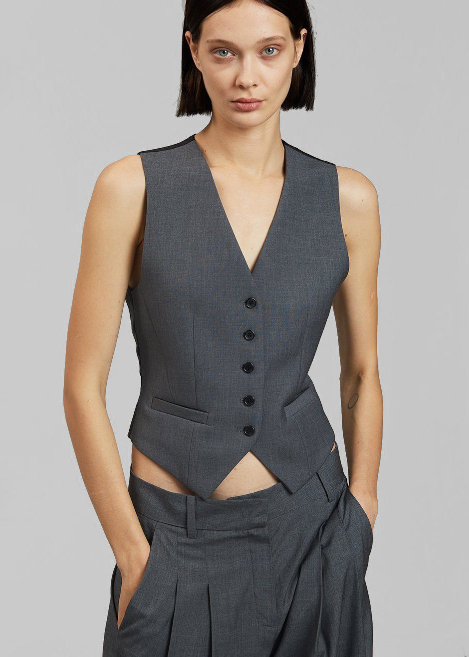 Gelso Waistcoat - Dark Grey Melange - 5