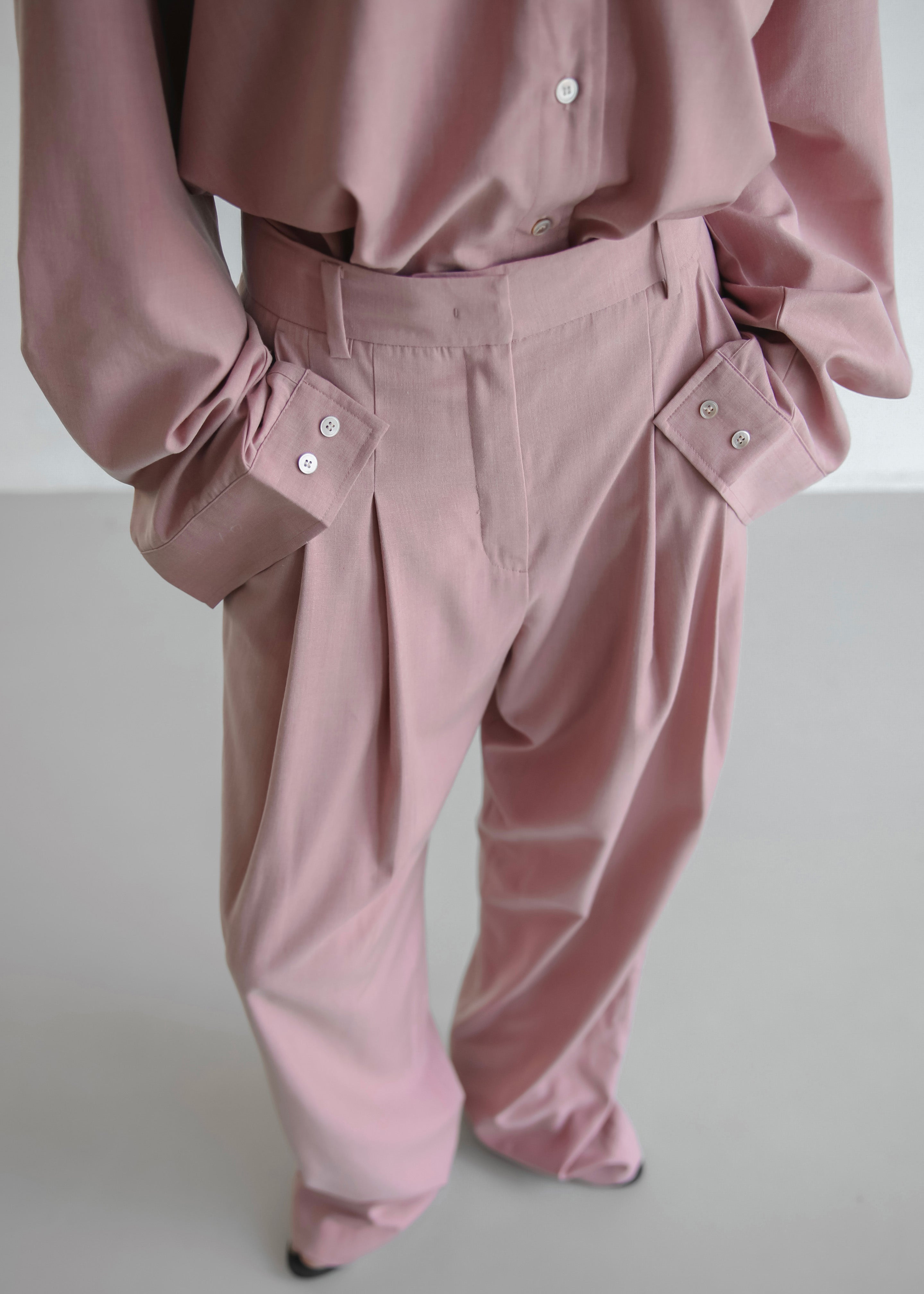 Gelso Pleated Trousers - Rose - 14