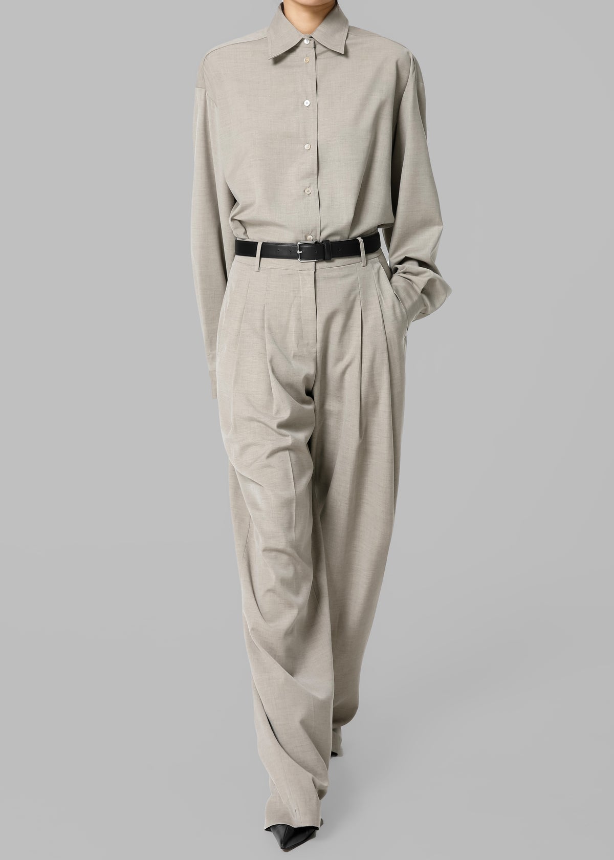 Gelso Shirt - Light Taupe Melange - 5