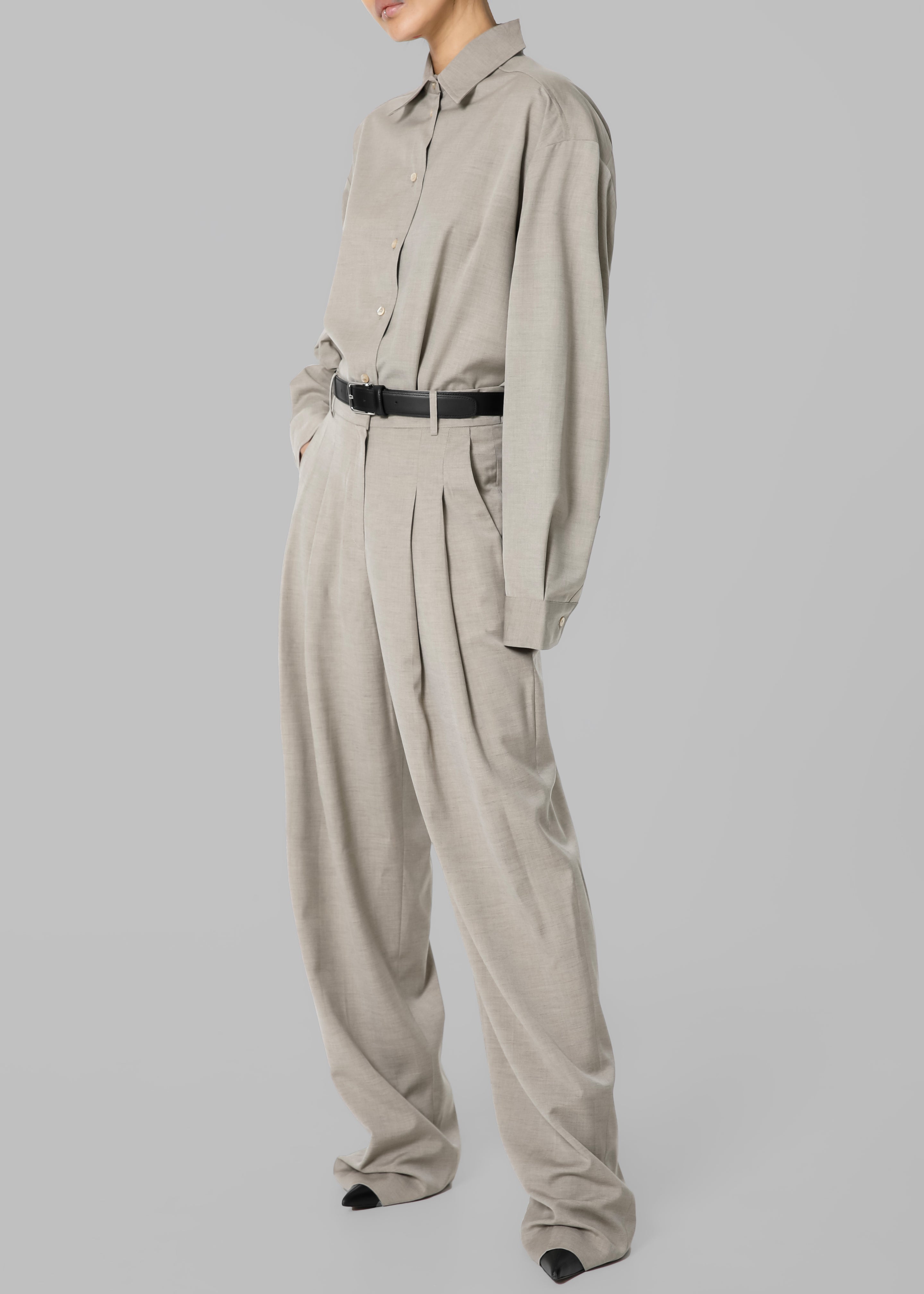Gelso Shirt - Light Taupe Melange - 3