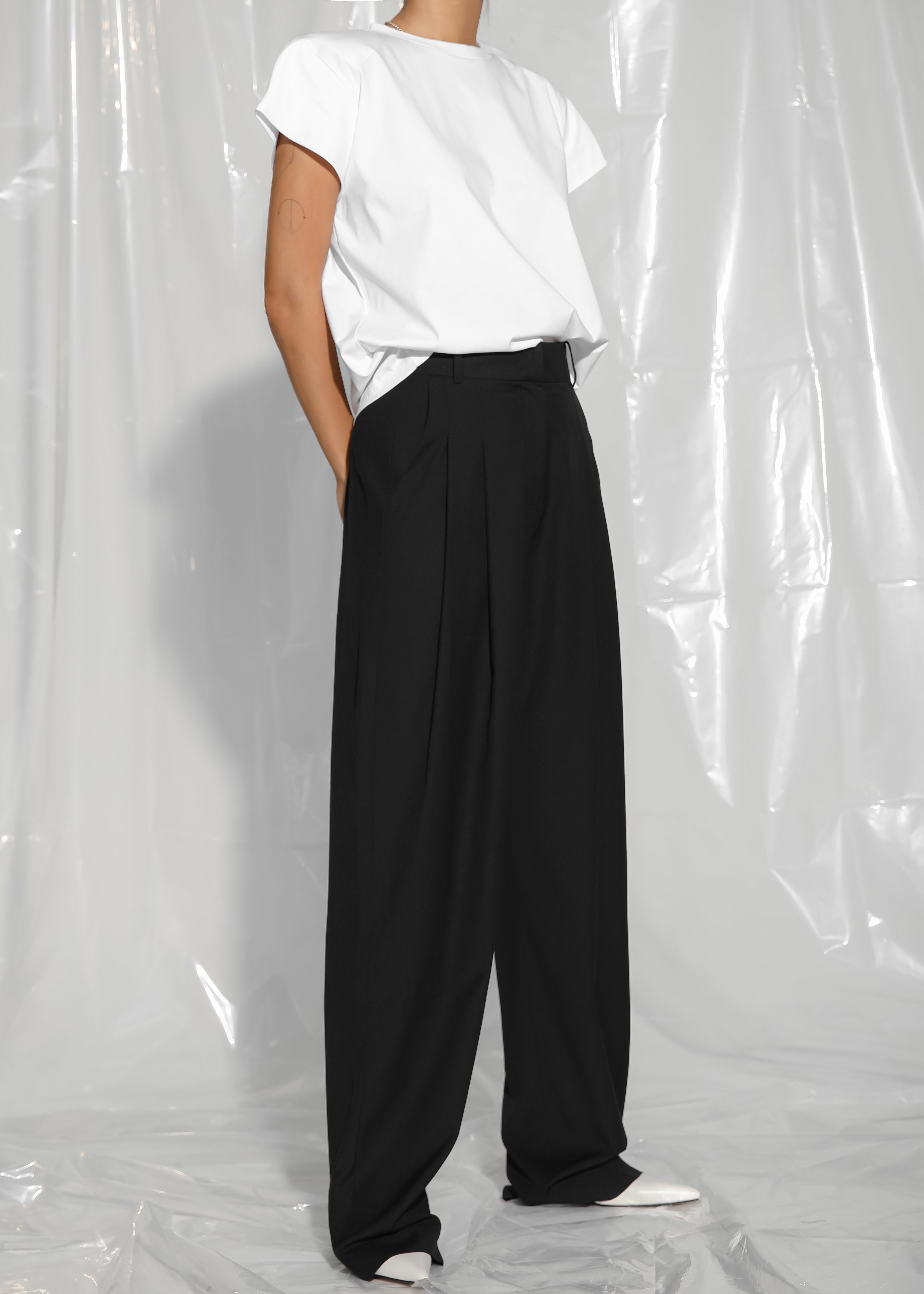 Gelso Pleated Trousers - Black - 7