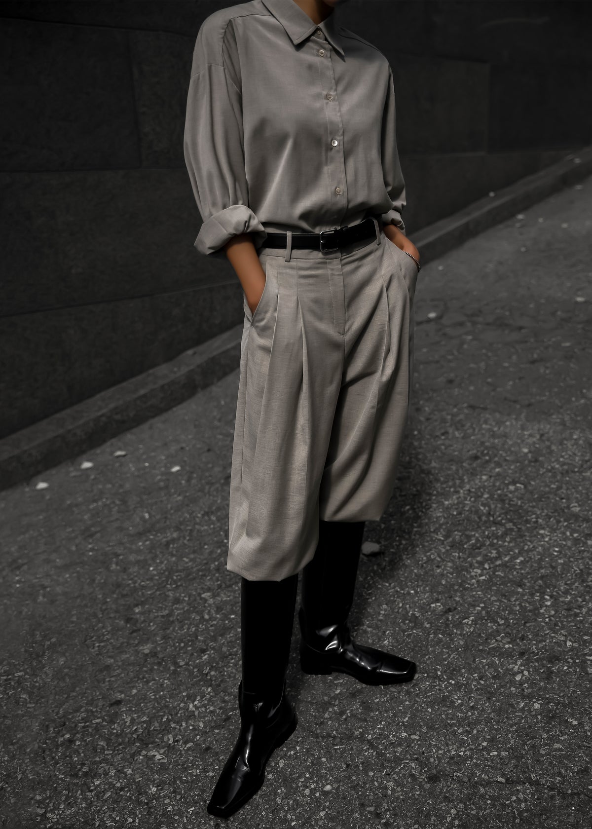 Gelso Shirt - Light Taupe Melange - 4