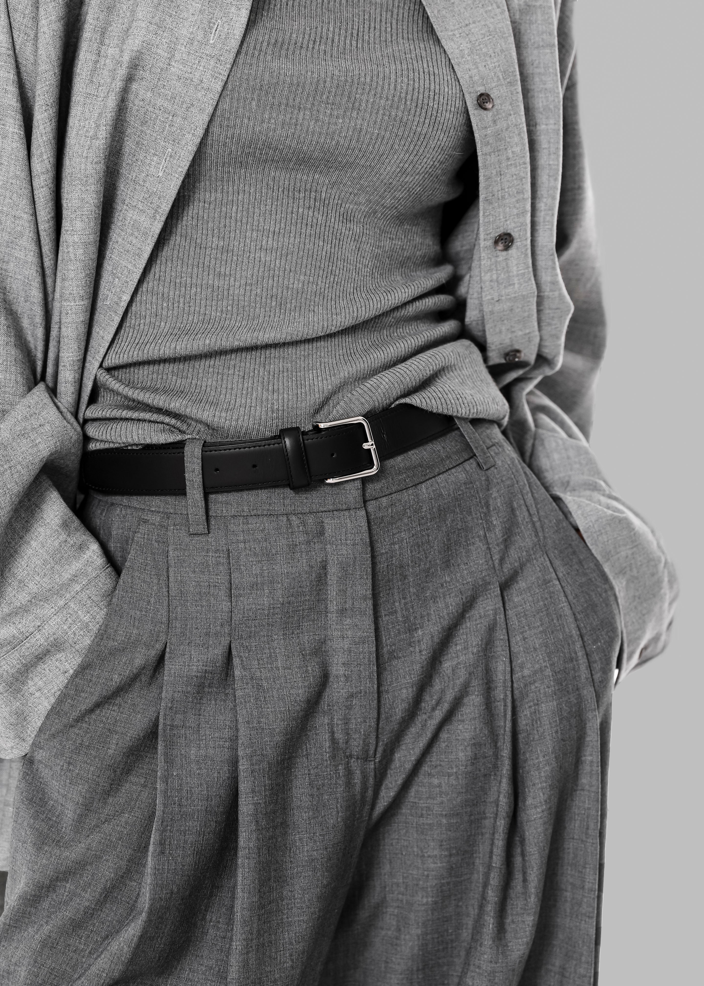 Gelso Pleated Trousers - Dark Grey Melange - 16