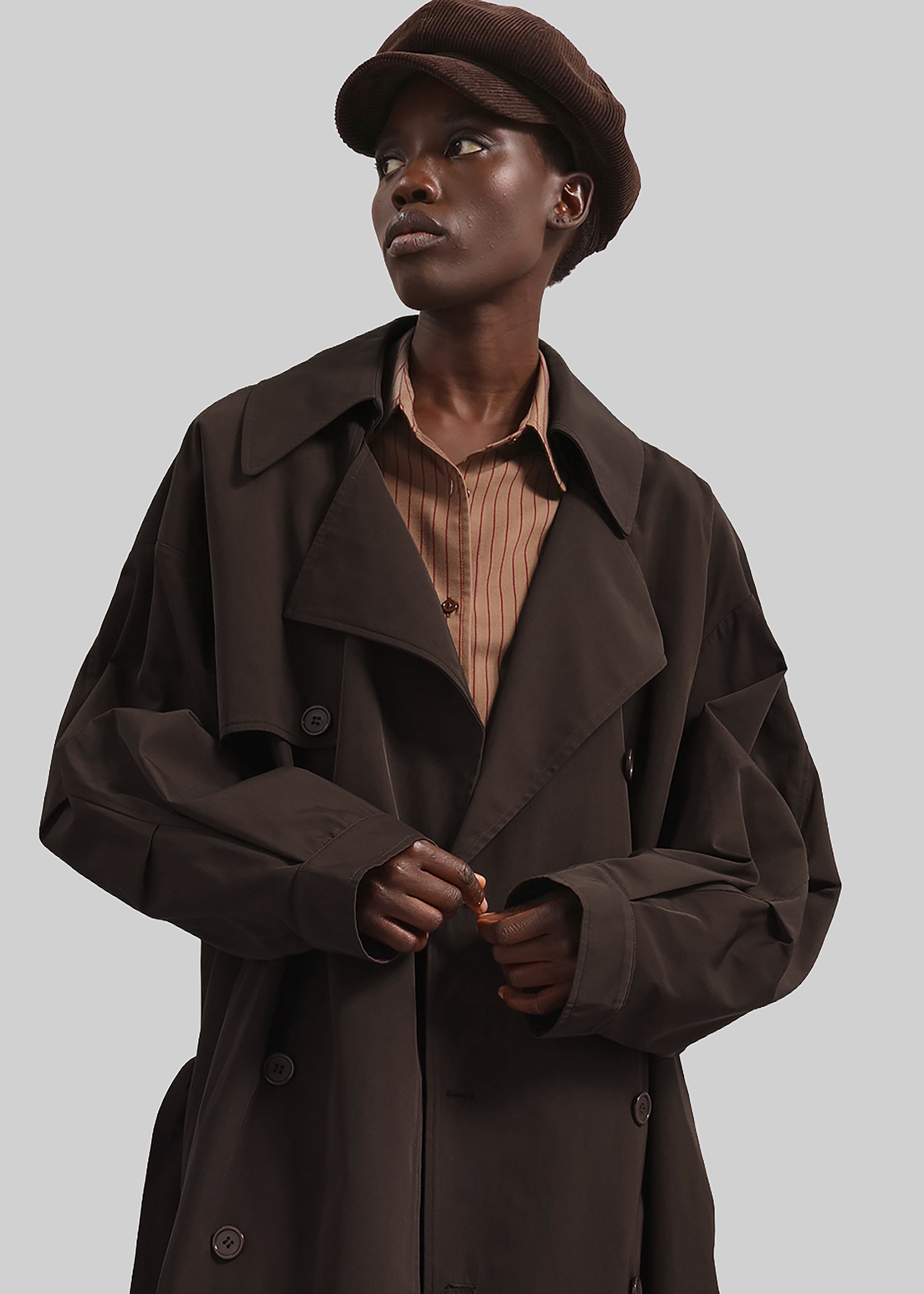 Mavis Oversized Trench - Brown – The Frankie Shop