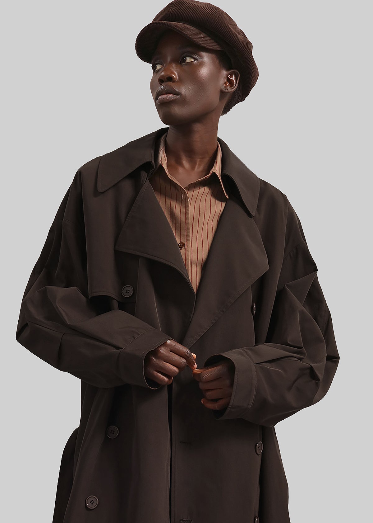 Mavis Oversized Trench - Brown - 2