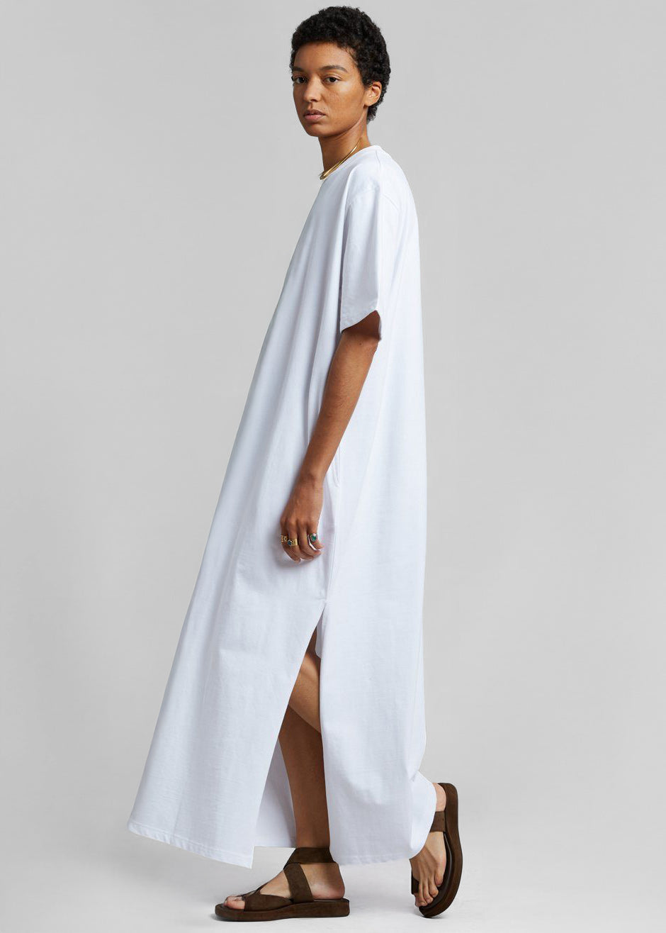 Lou Oversized Tee Dress - Optic White The Frankie Shop Lou Oversized Tee Dress - Optic White The Frankie Shop