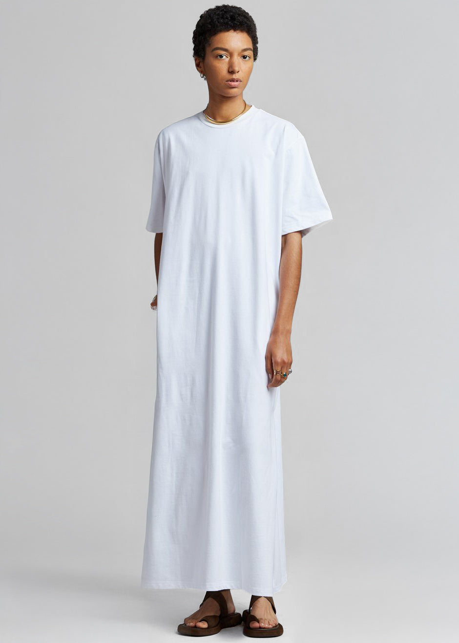 Lou Oversized Tee Dress - Optic White The Frankie Shop Lou Oversized Tee Dress - Optic White The Frankie Shop