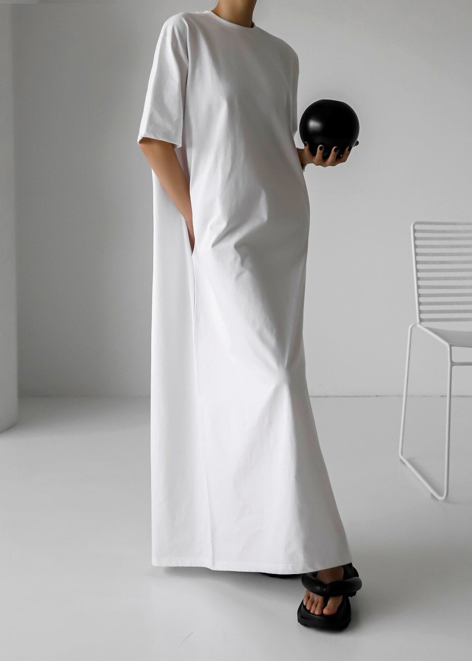 Lou Oversized Tee Dress - Optic White Lou Oversized Tee Dress - Optic White