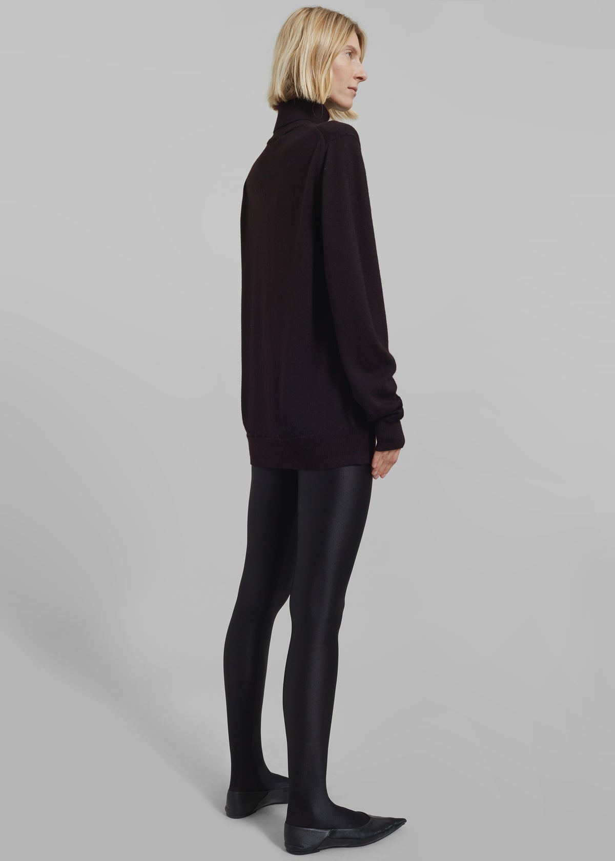 Eve Thin Turtleneck Sweater - Dark Plum - 12