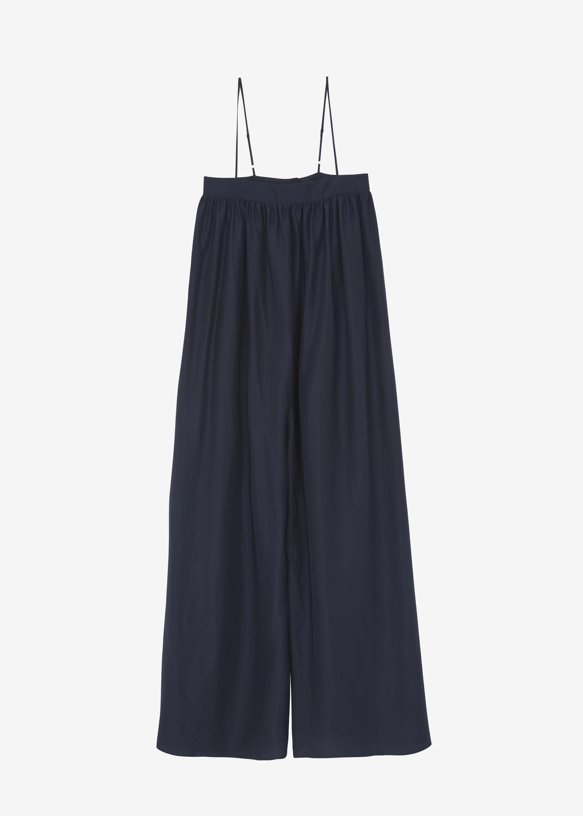 Maude Gathered Silk Jumpsuit - Navy - 7