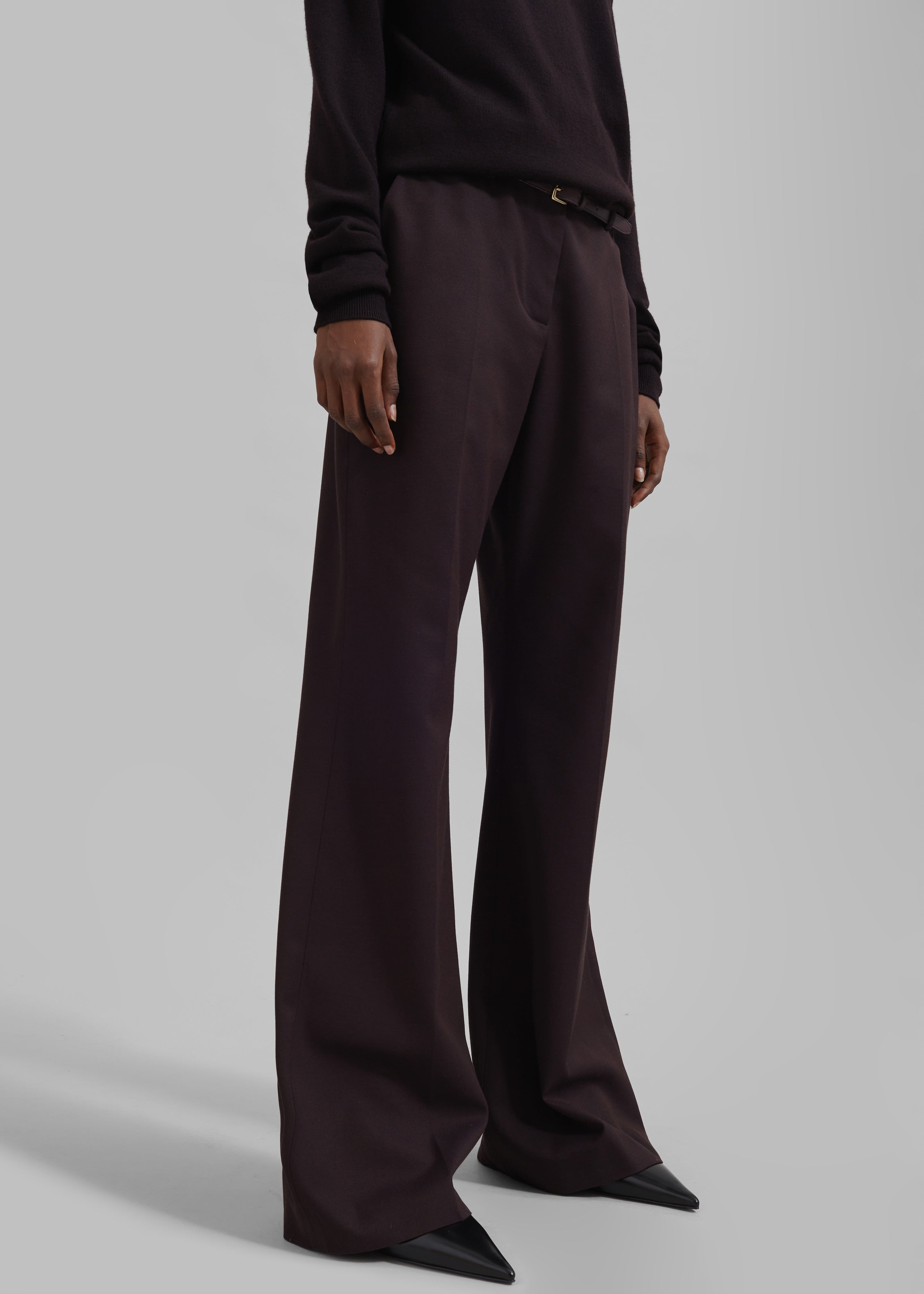 Lyra Flared Pants - Dark Plum - 5