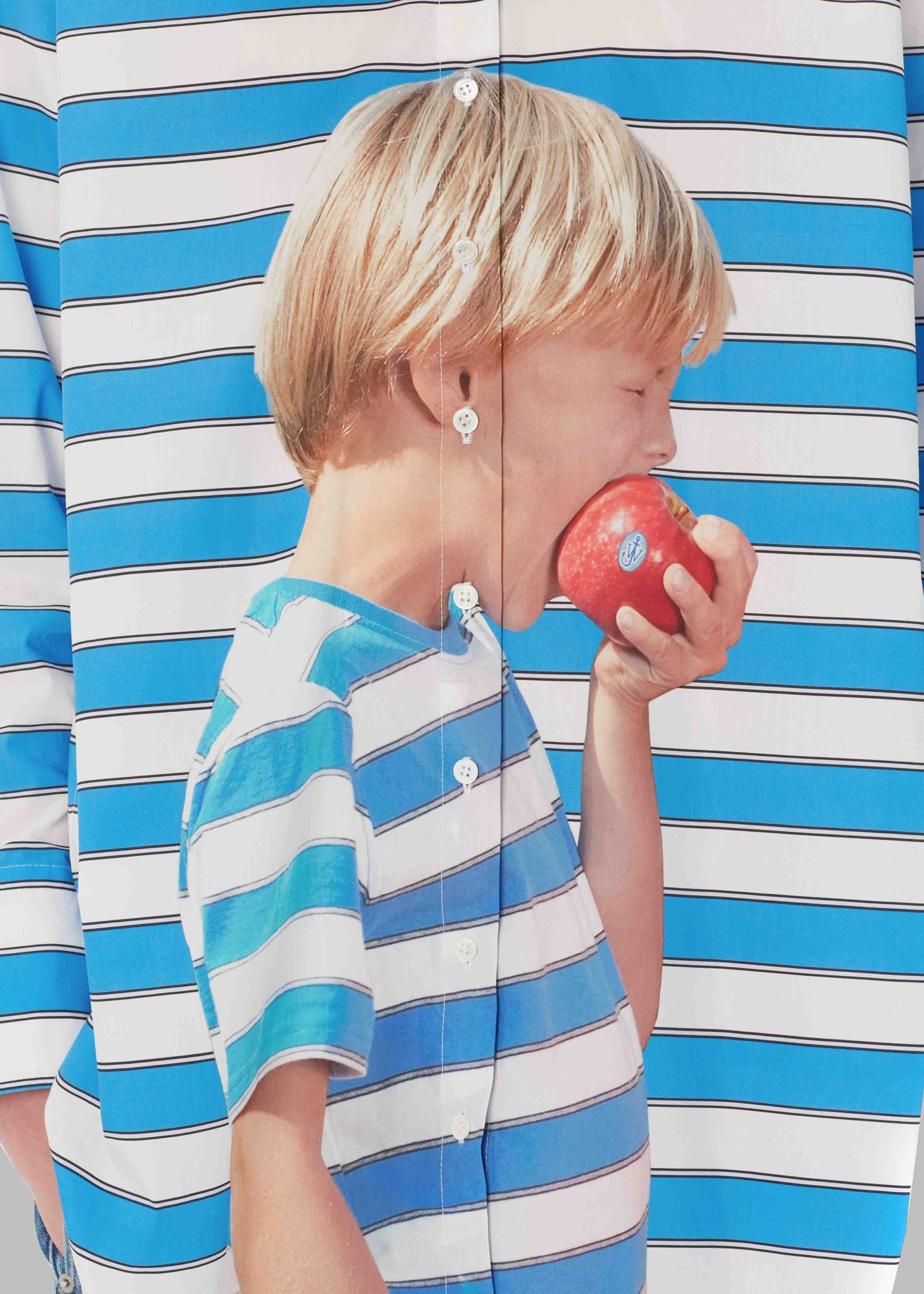 JW Anderson Boy with Apple Oversized Shirt - Blue/White – The