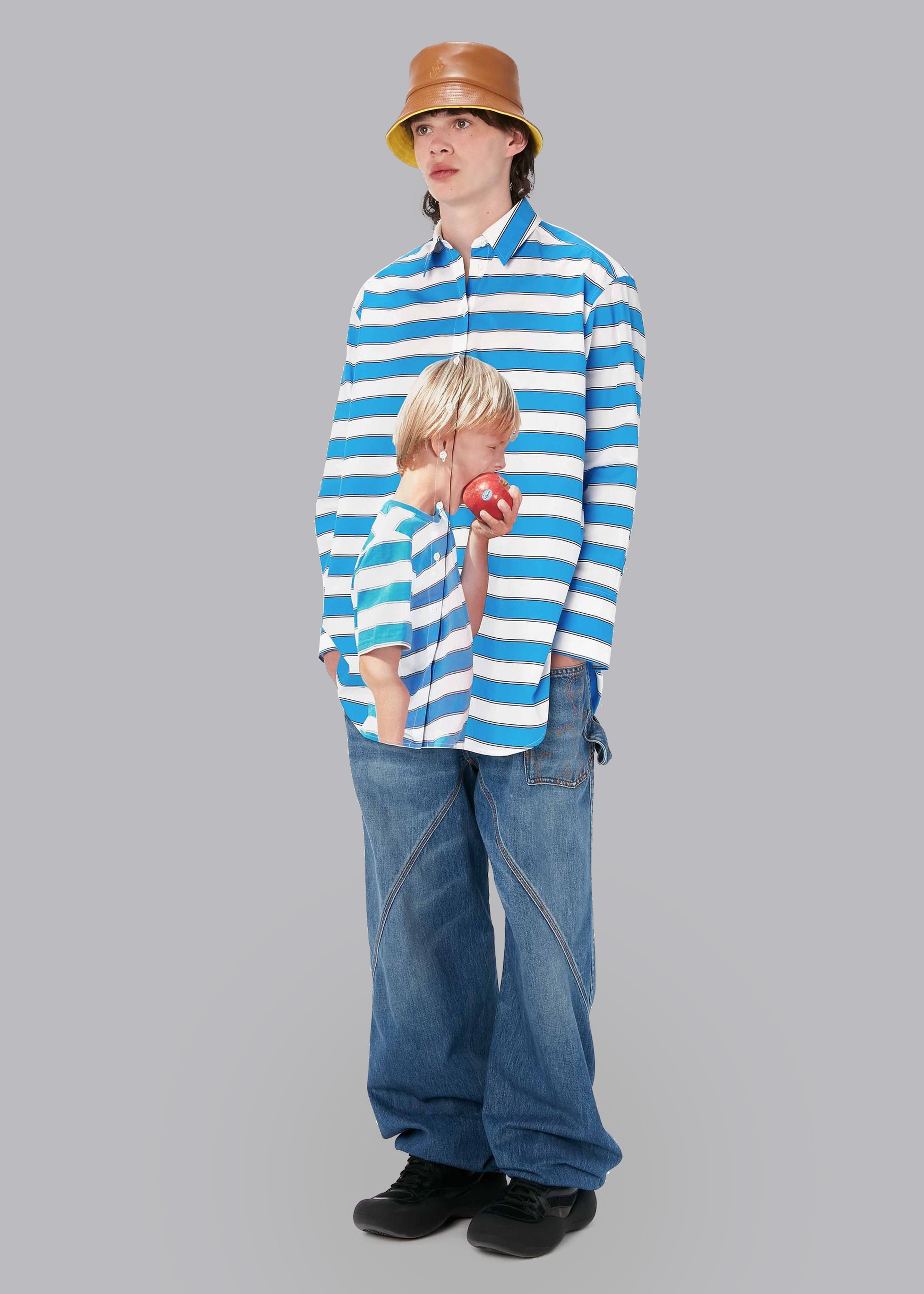 JW Anderson Boy with Apple Oversized Shirt - Blue/White - 2
