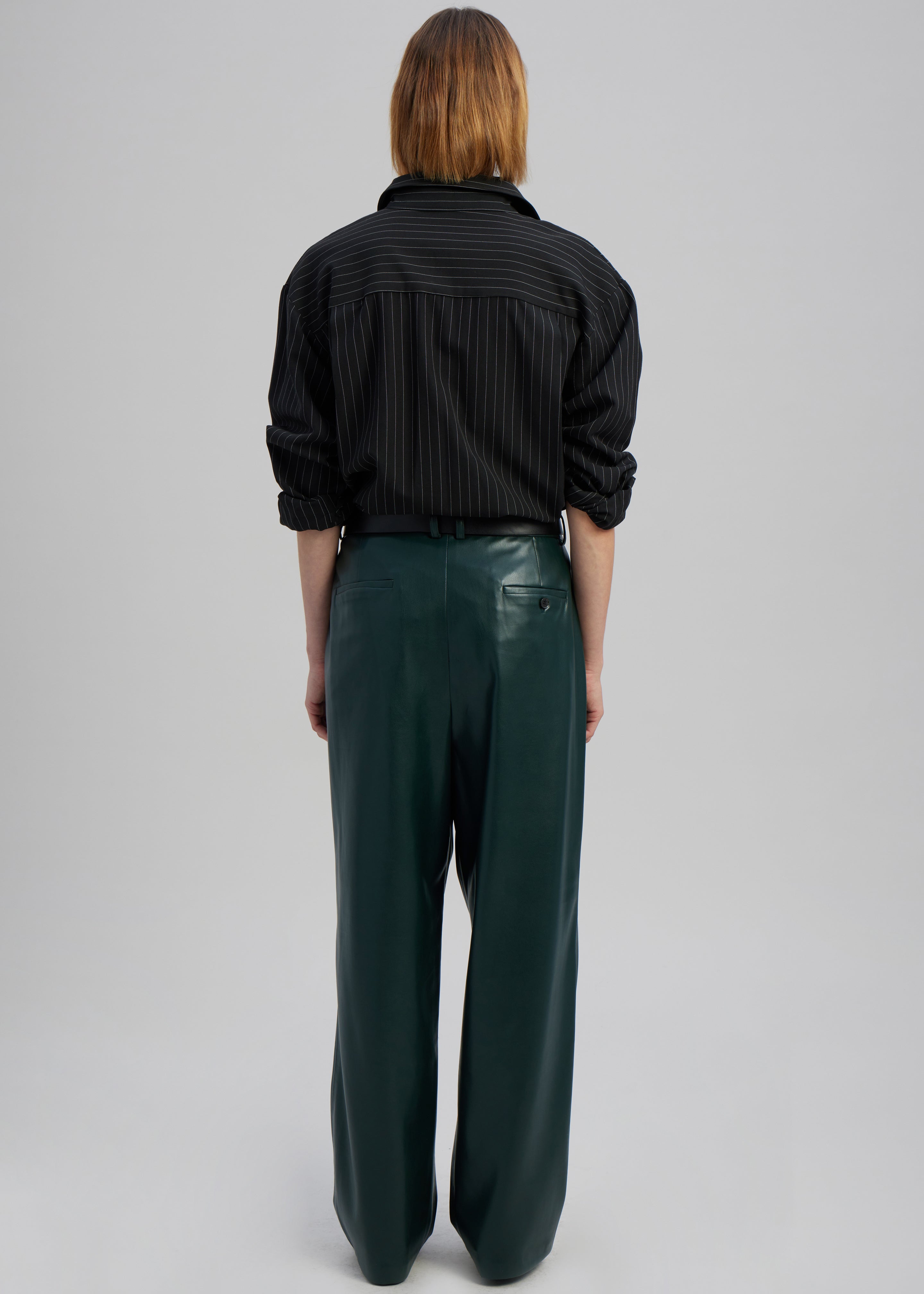 Pernille Faux Leather Pants - Bottle Green - 11