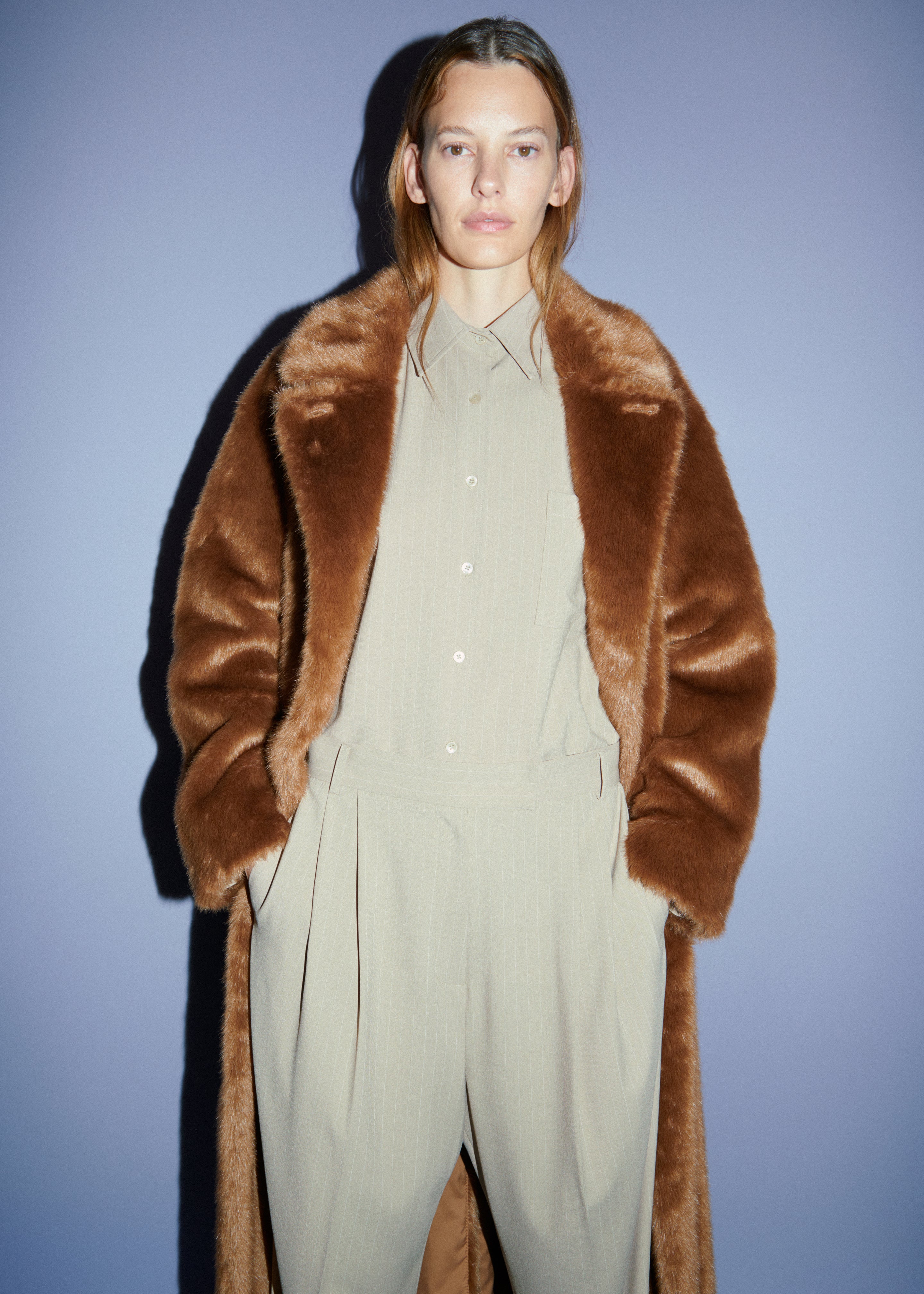 Brooke Faux Fur Coat - Camel