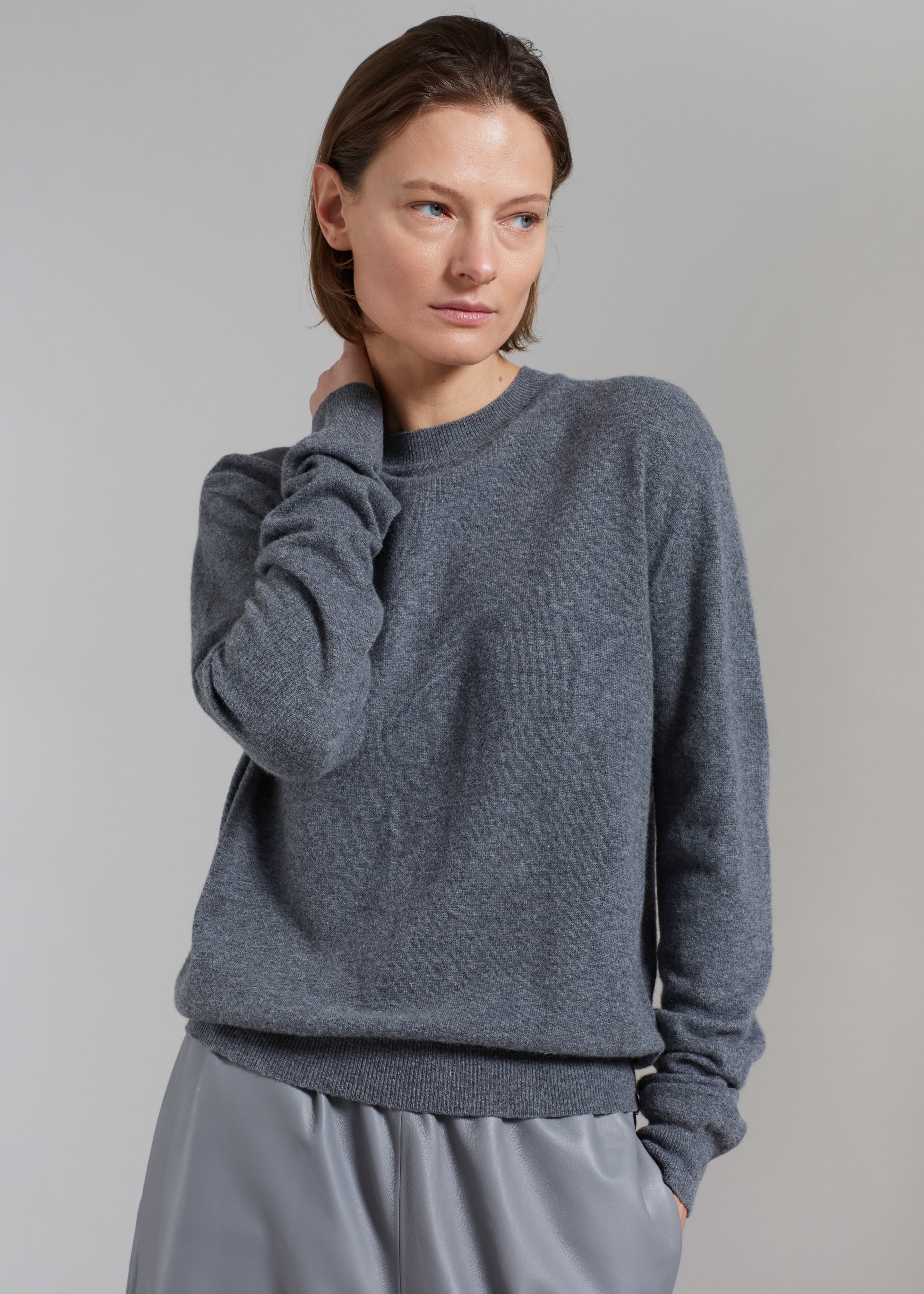 Aurora Wool Blend Knit Sweater - Grey - 1