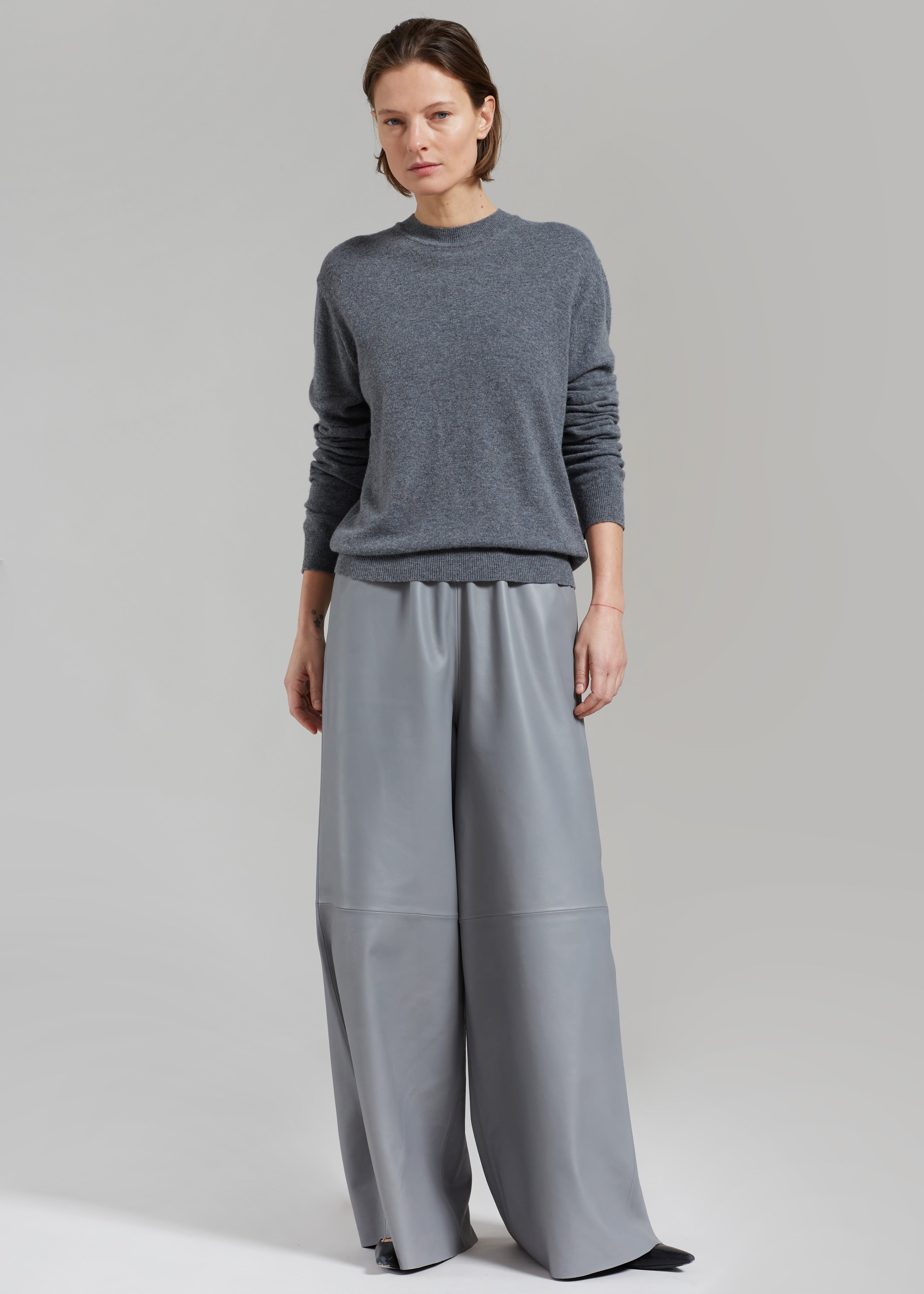 Aurora Wool Blend Knit Sweater - Grey - 2