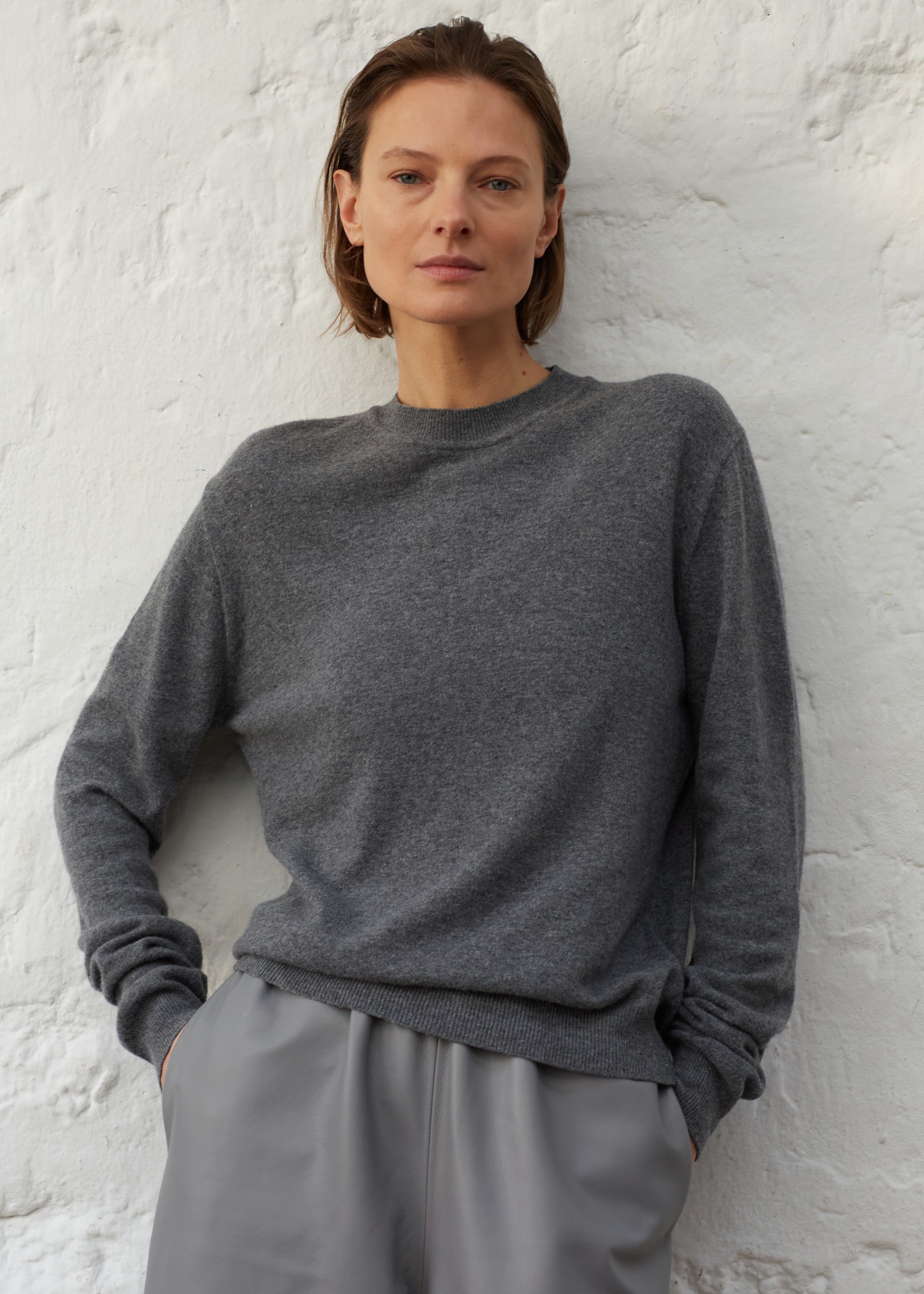 Aurora Wool Blend Knit Sweater - Grey - 6