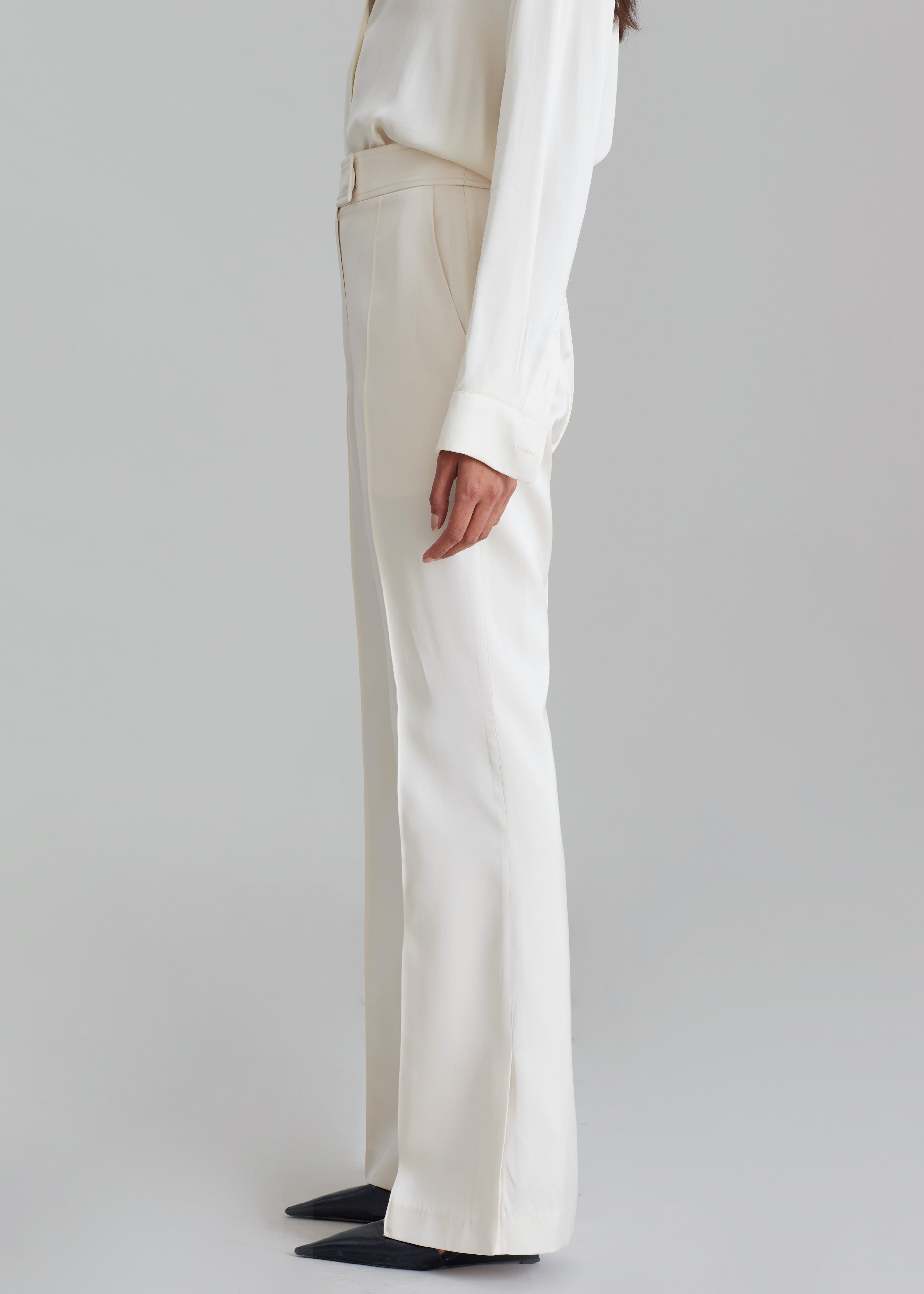 Angelica Flare Pants   Ivory – The Frankie Shop