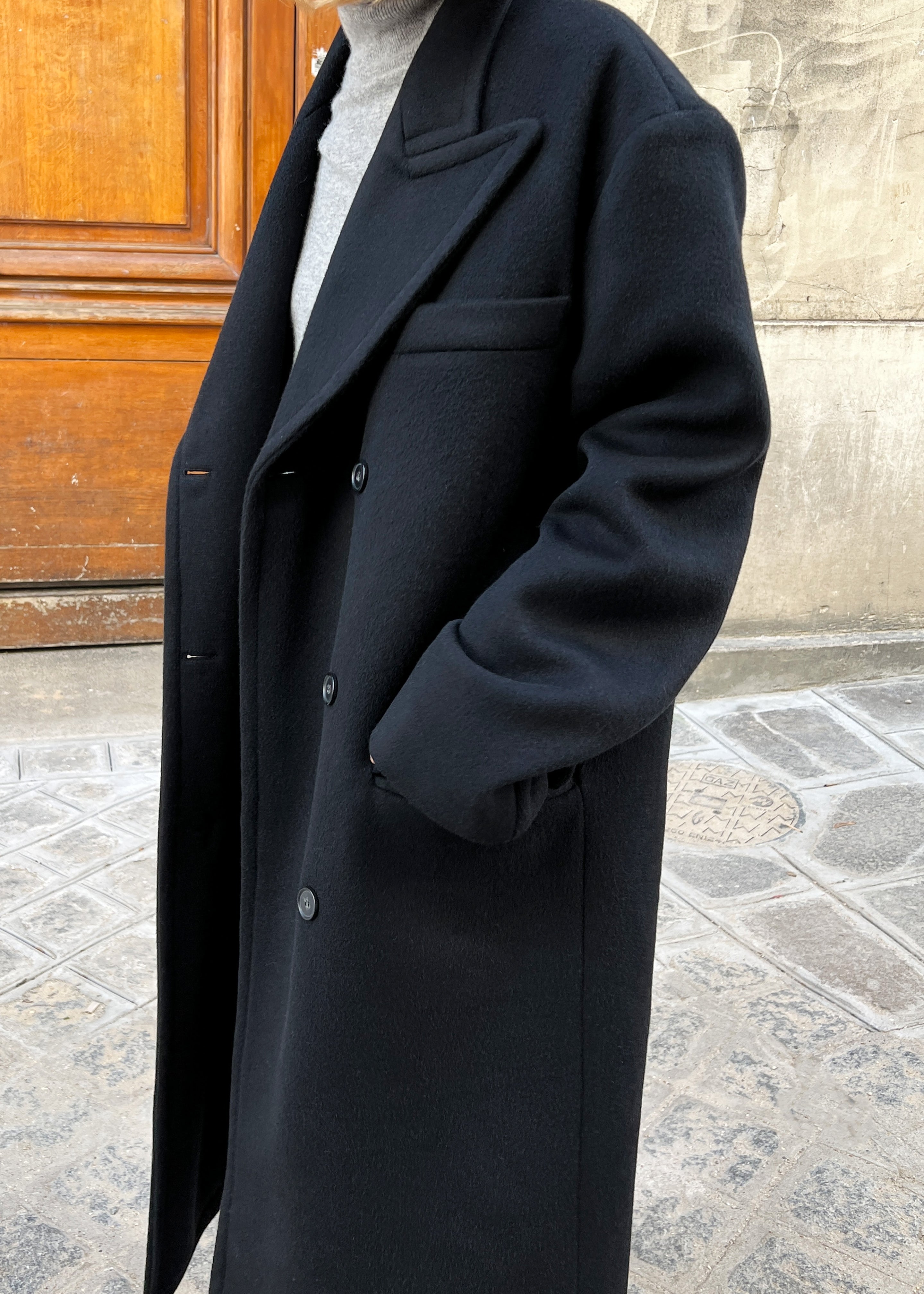 Anya Oversized Coat - Black - 9
