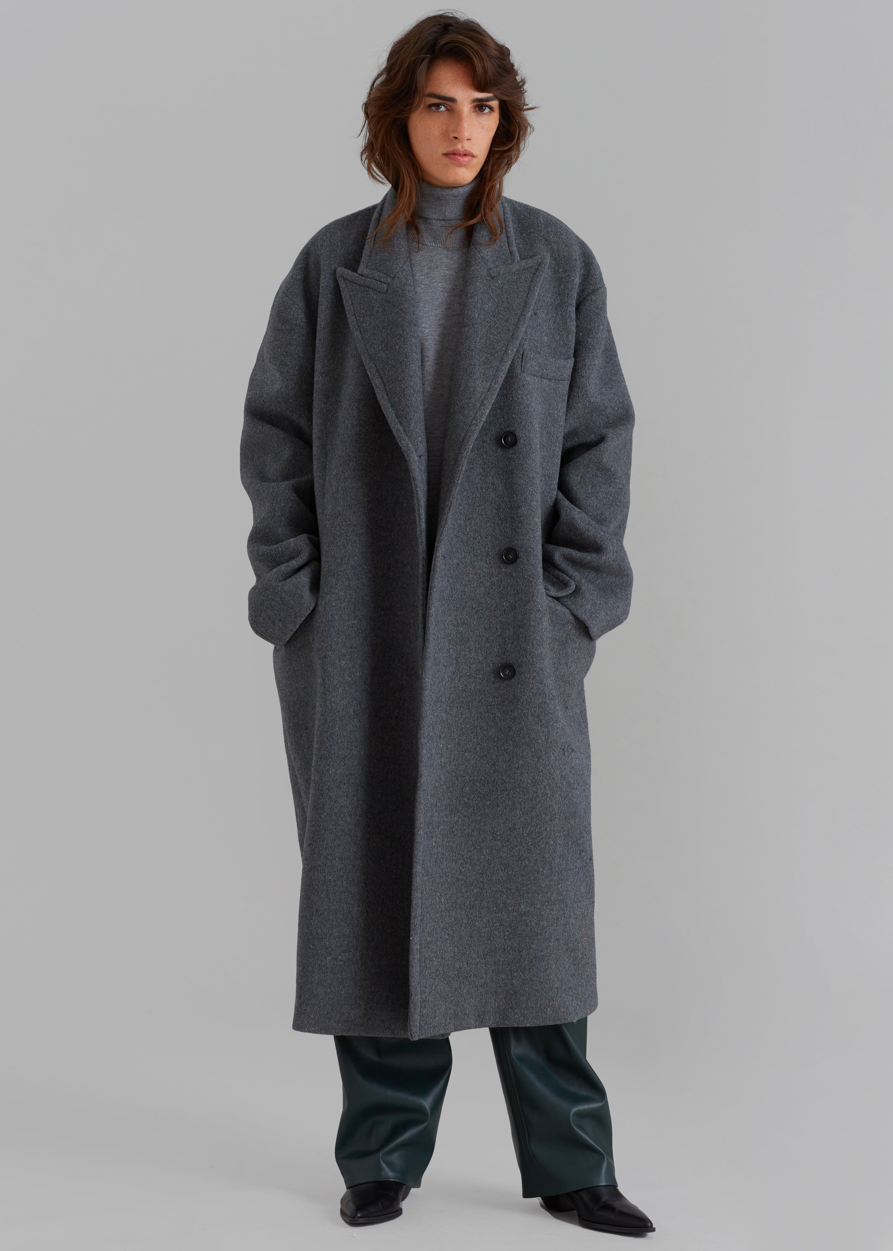 Anya Oversized Coat - Charcoal – The Frankie Shop