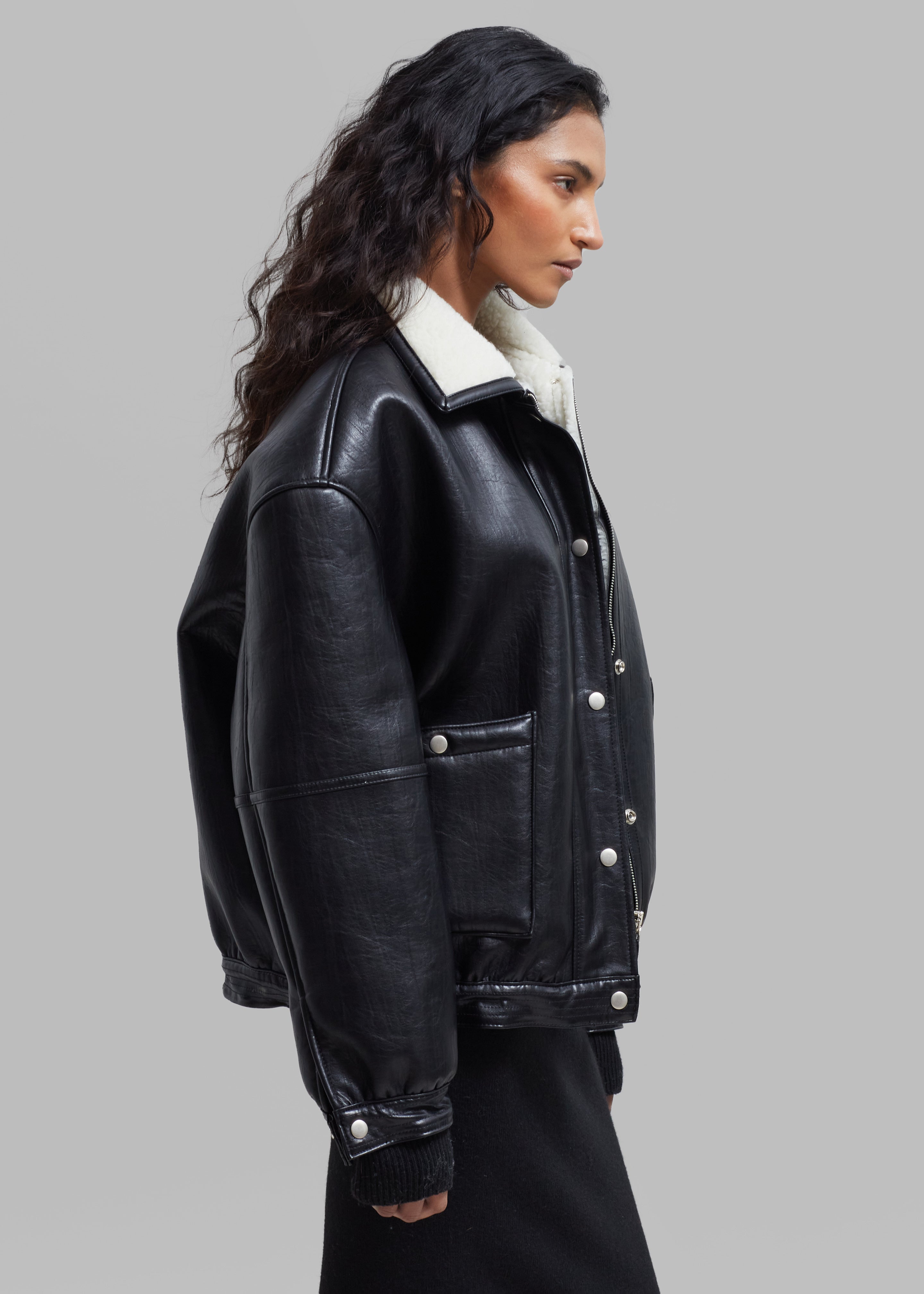 Arin Faux Leather Jacket - Black - 2