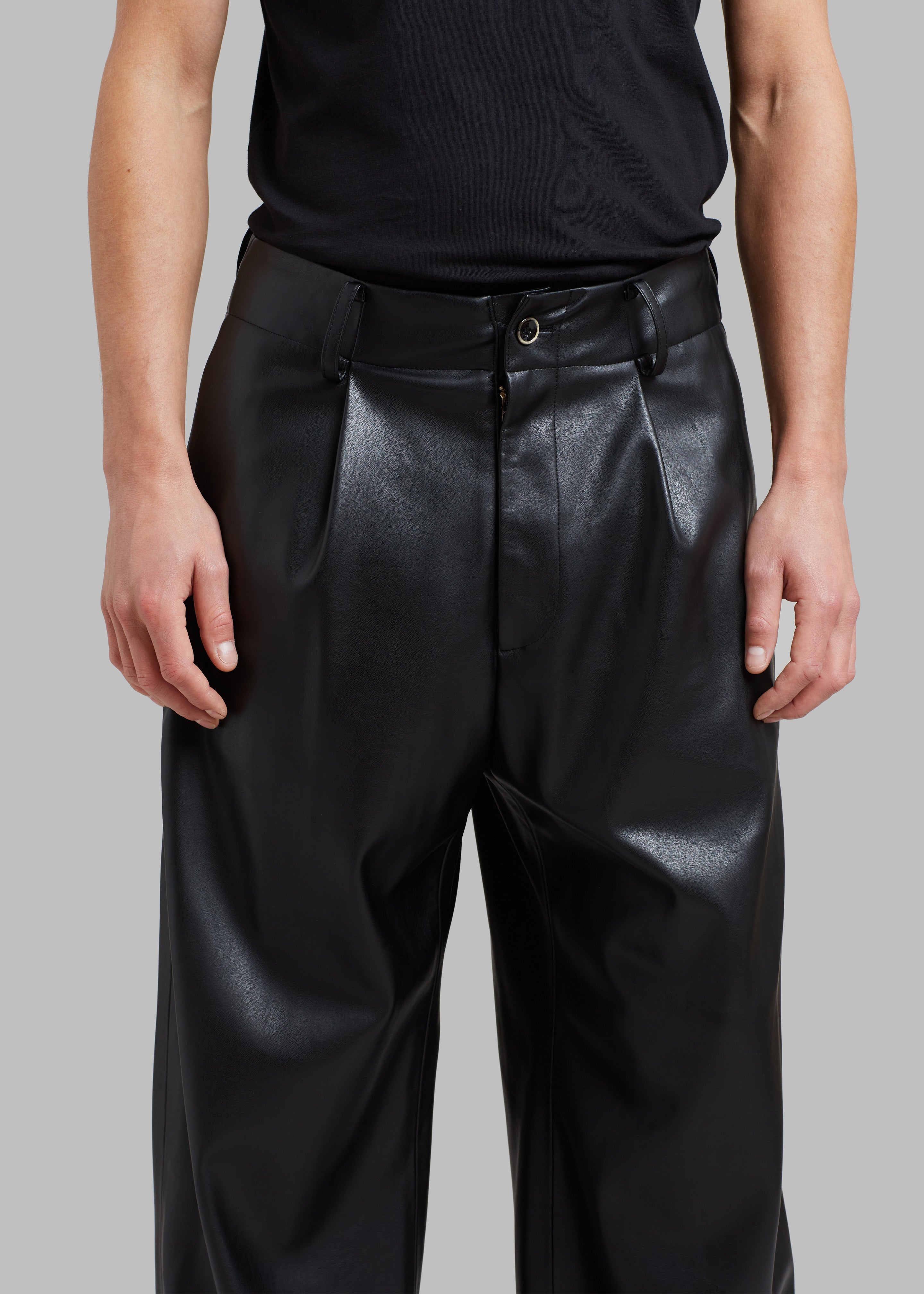 Baker Faux Leather Pants - Black - 3
