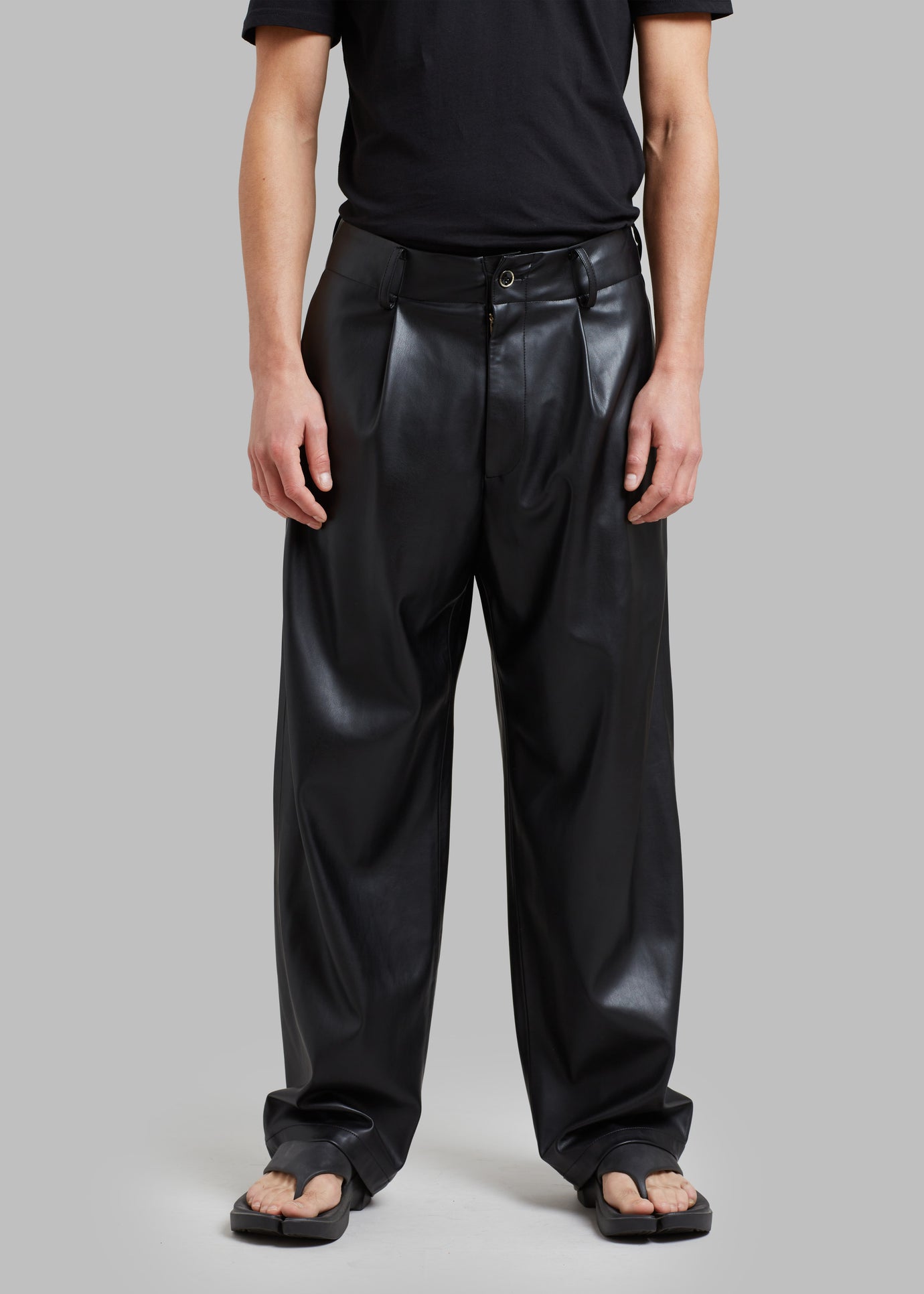 Baker Faux Leather Pants - Black - 1