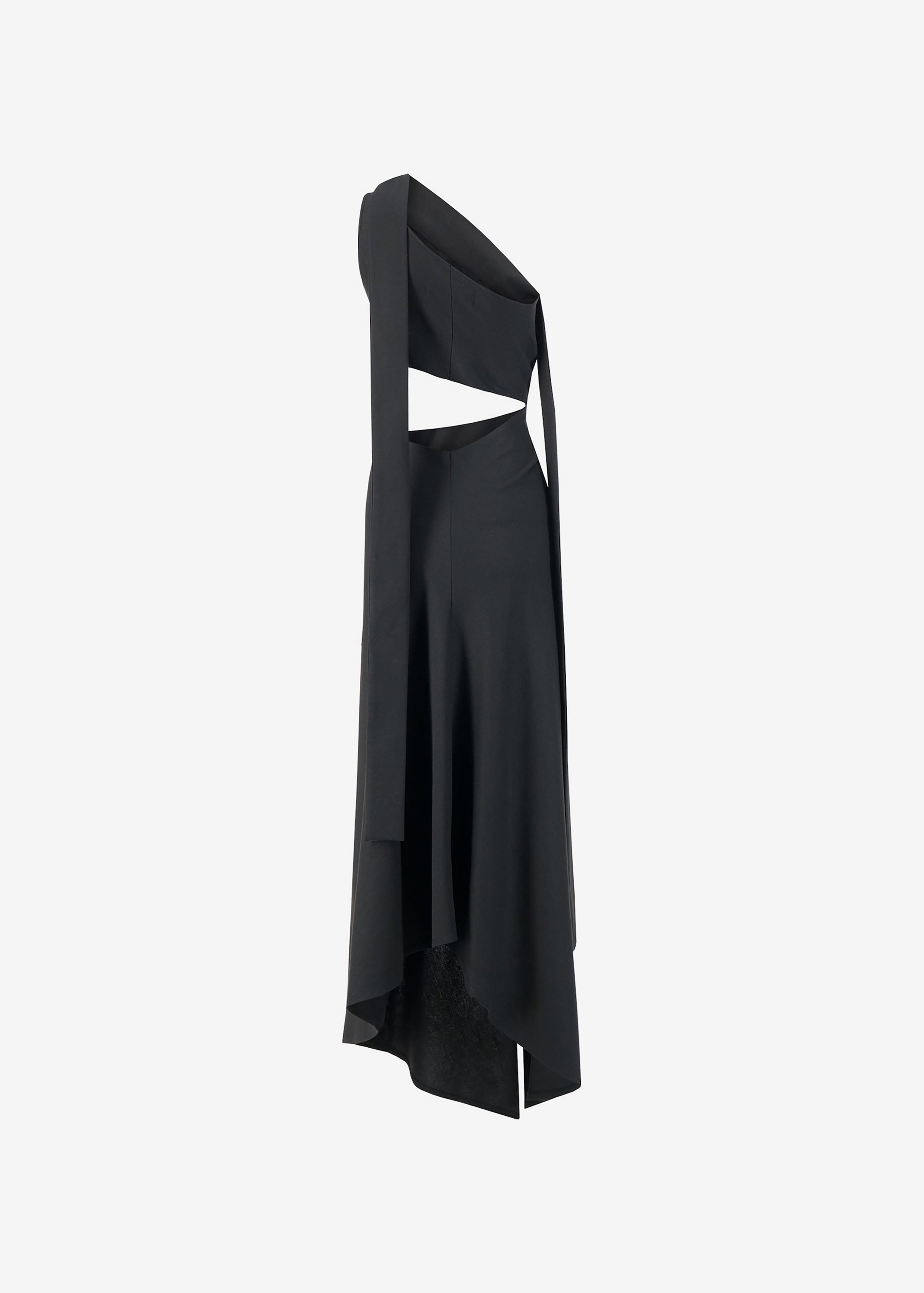 Sid Neigum Knit One-Shoulder Strap Dress W Hardware Detail - Black - 11