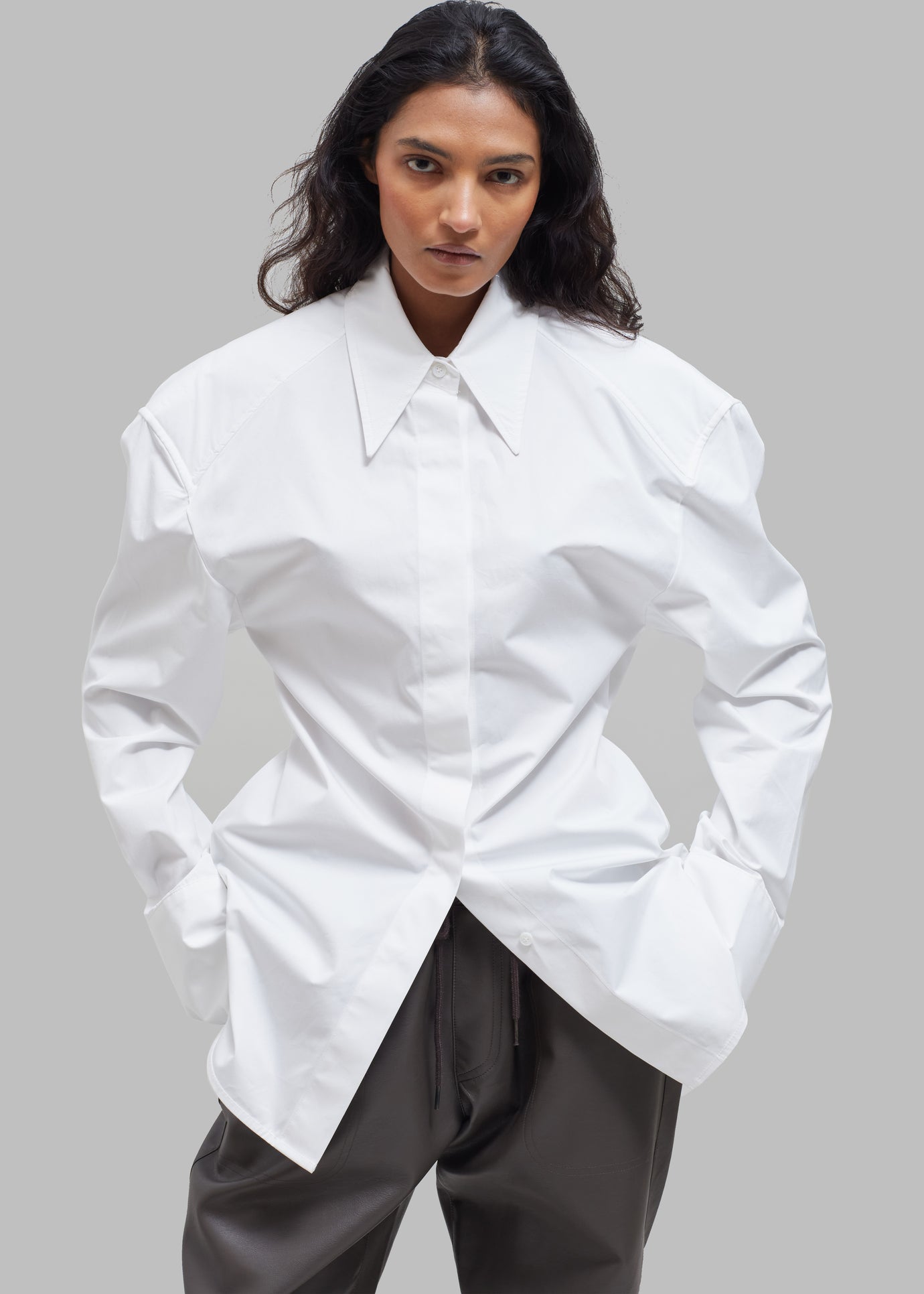 Bec Padded Shirt - White - 1