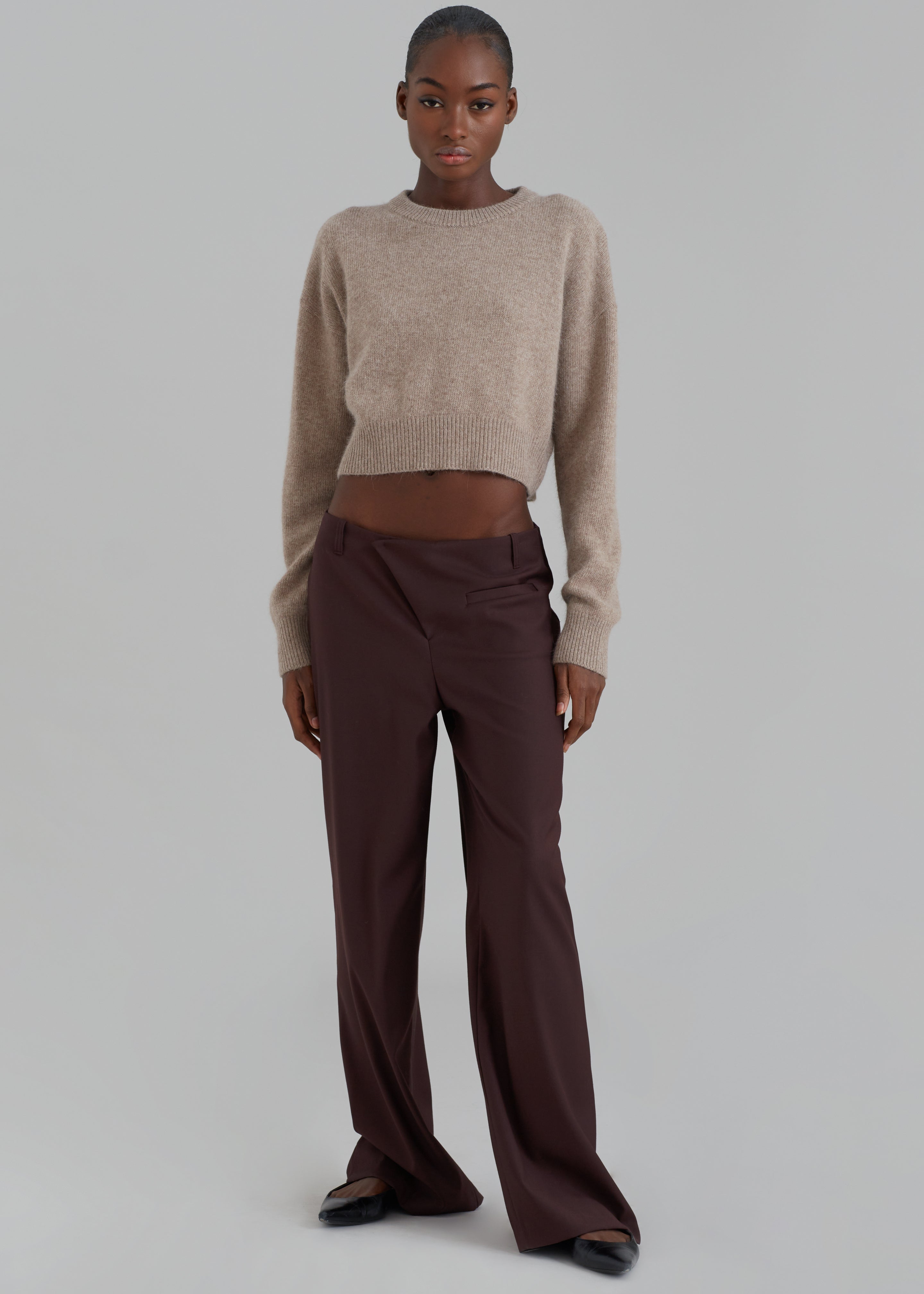 Burgundy wide leg clearance trousers