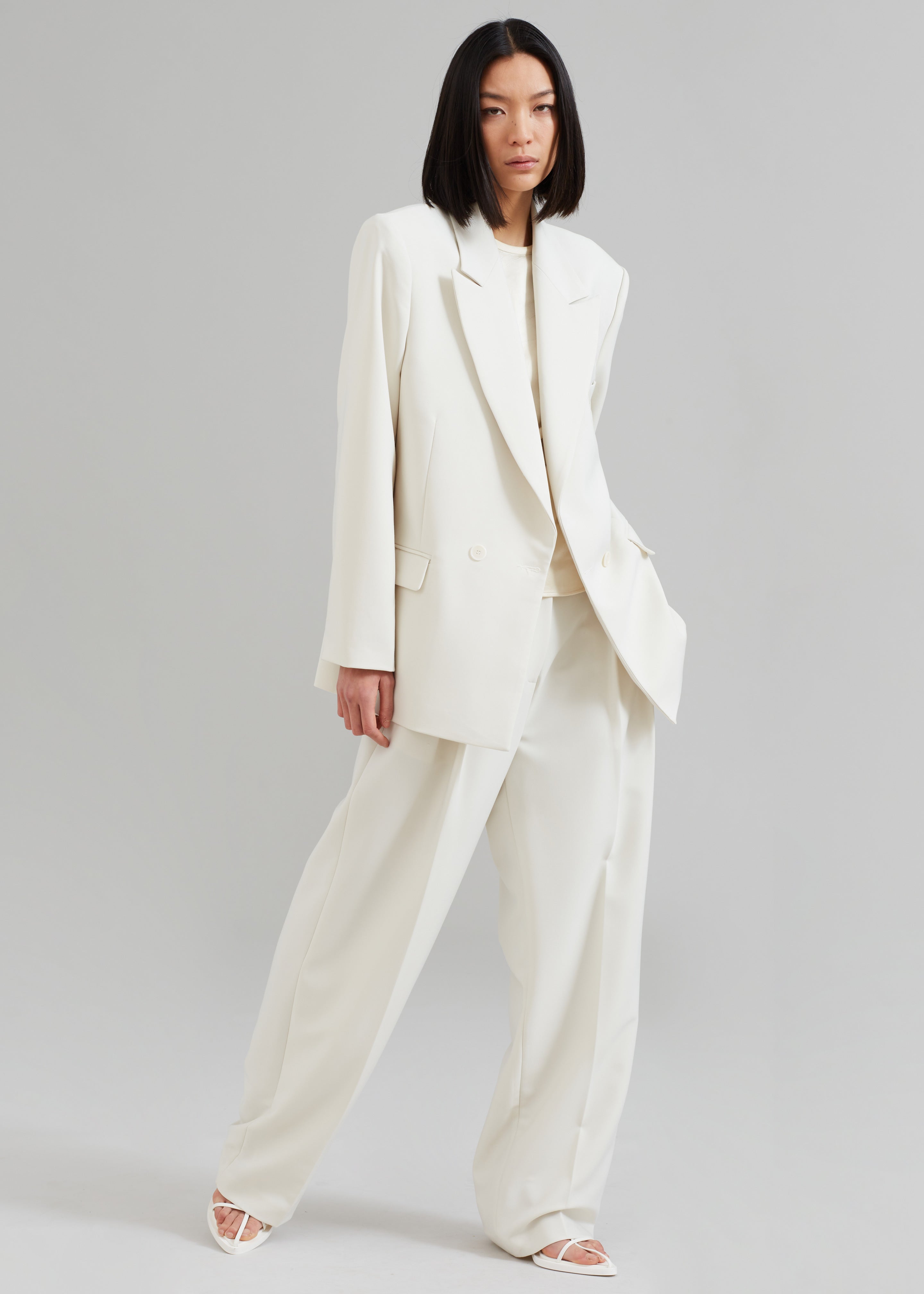 Corrin Pleated Trousers - Ivory – The Frankie Shop