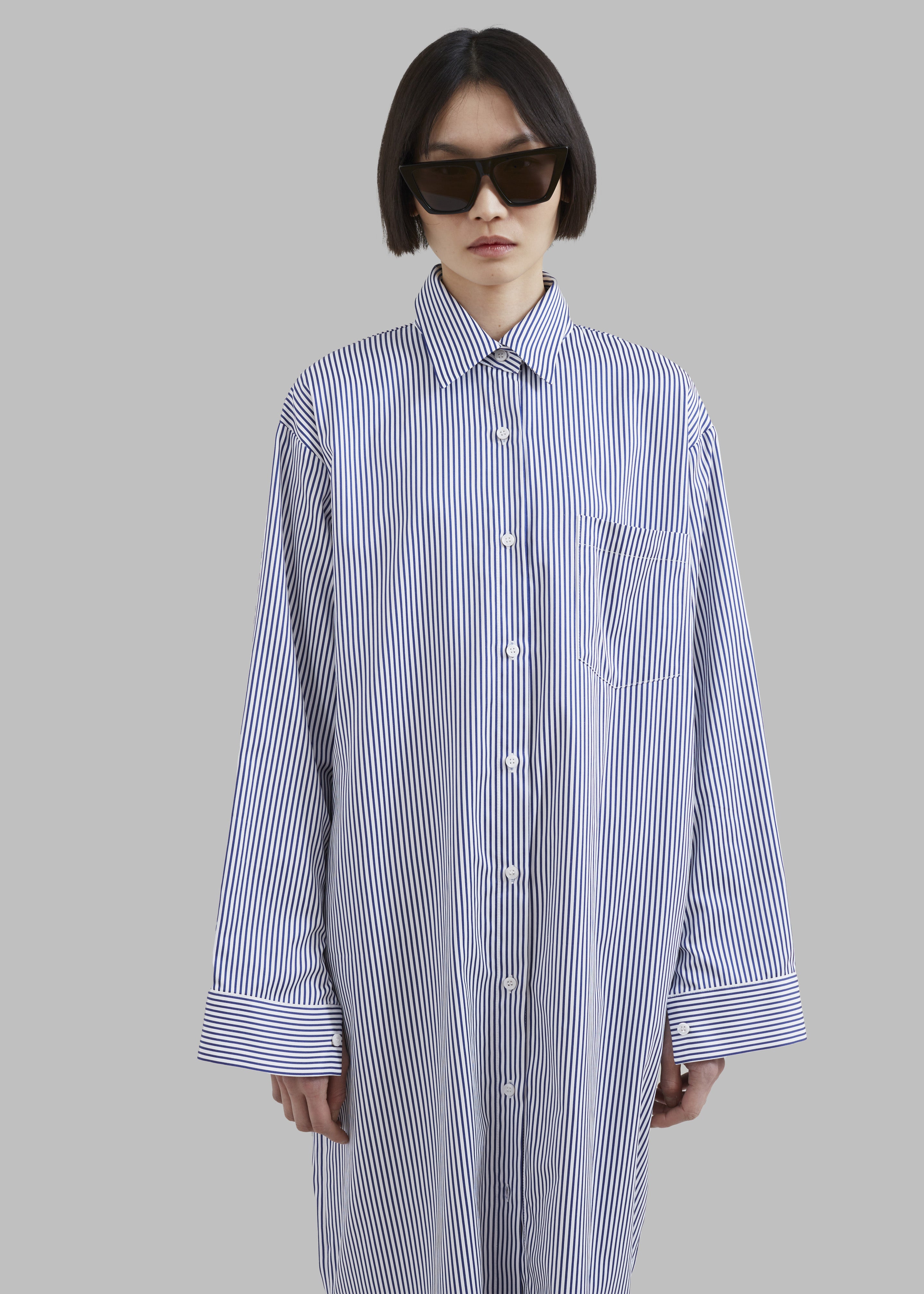 Cala Shirt Dress - Navy Stripe - 5