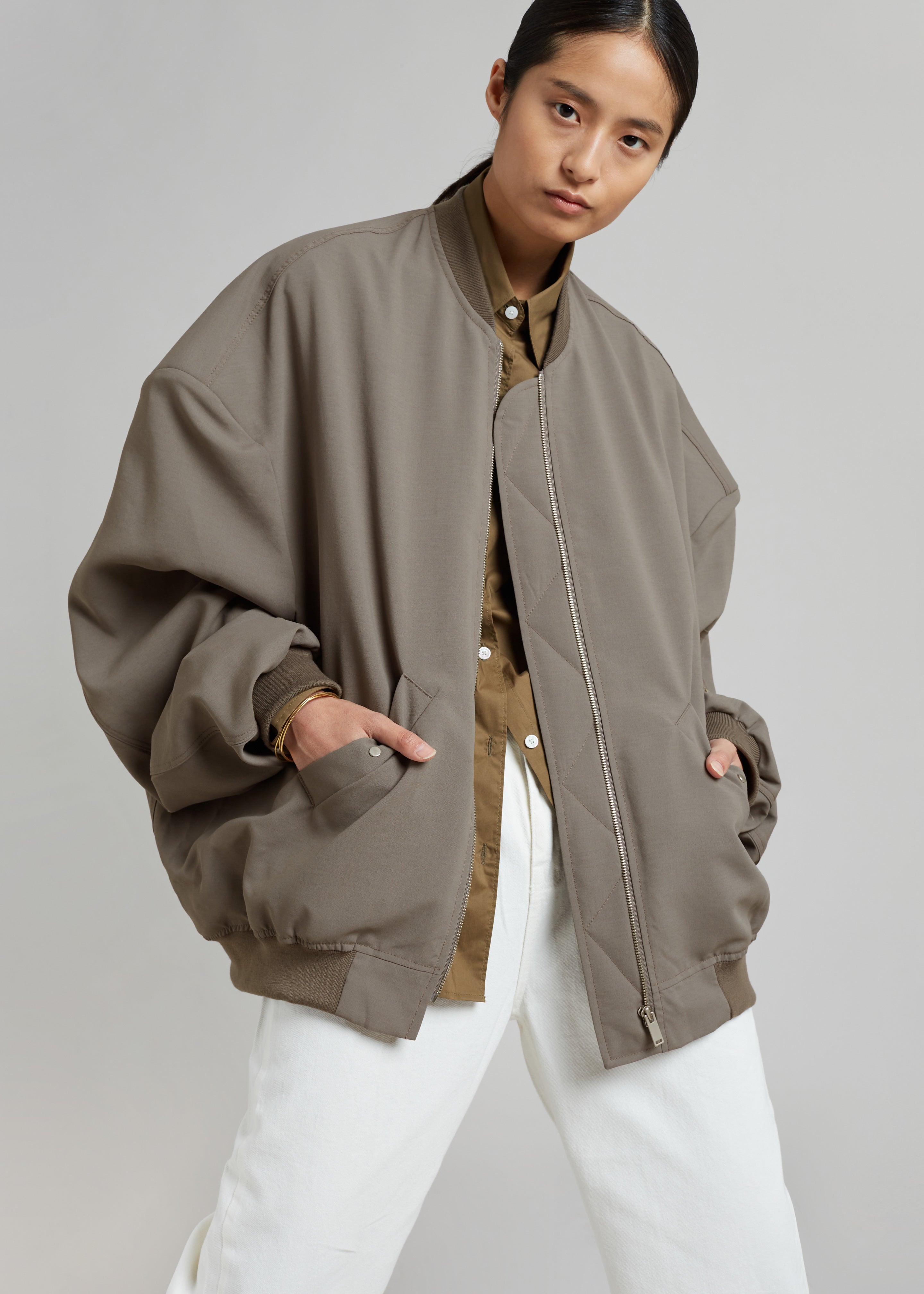 Lumi Bomber Jacket - Dark Olive - 1