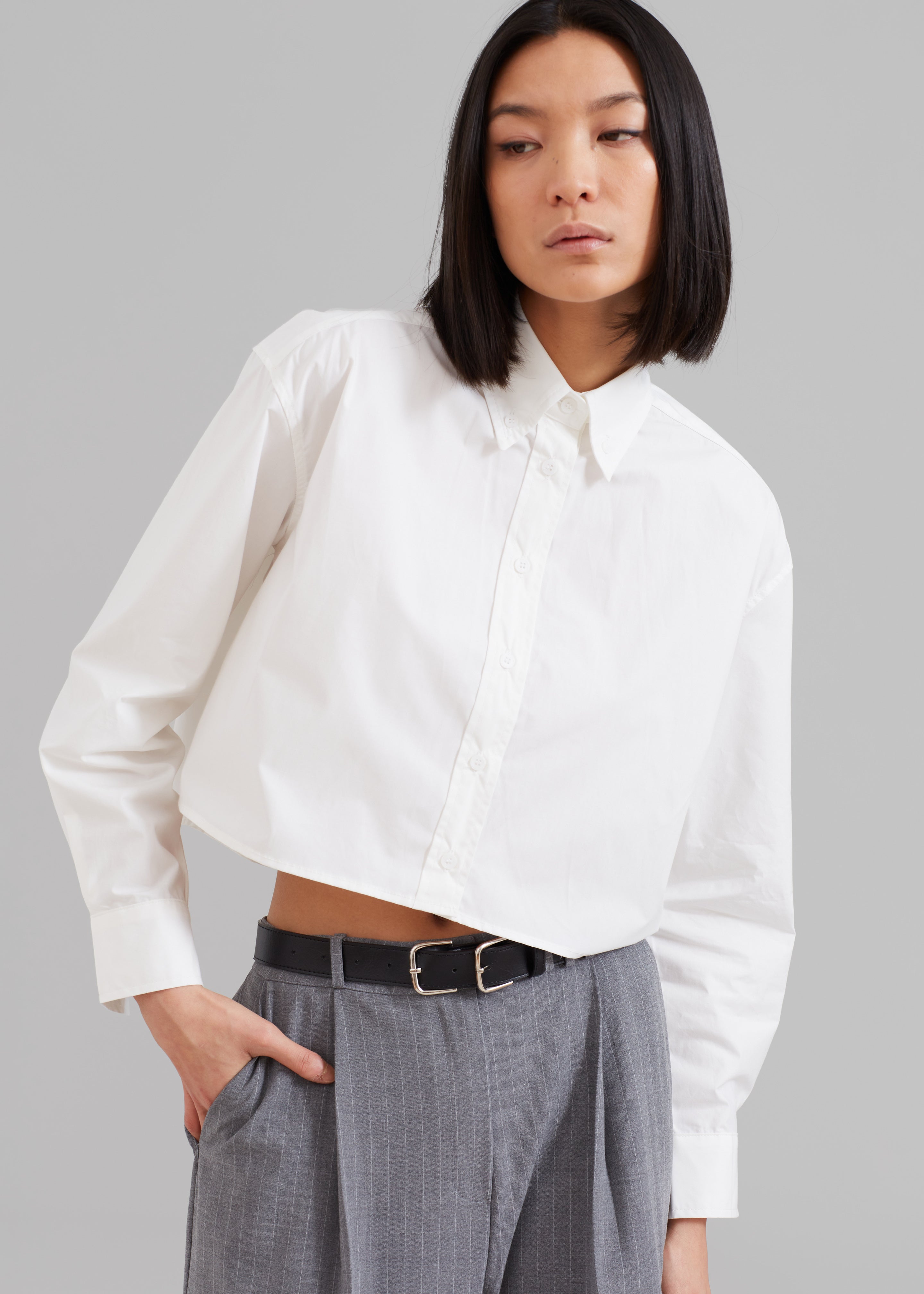 Caracas Cropped Shirt - White – The Frankie Shop