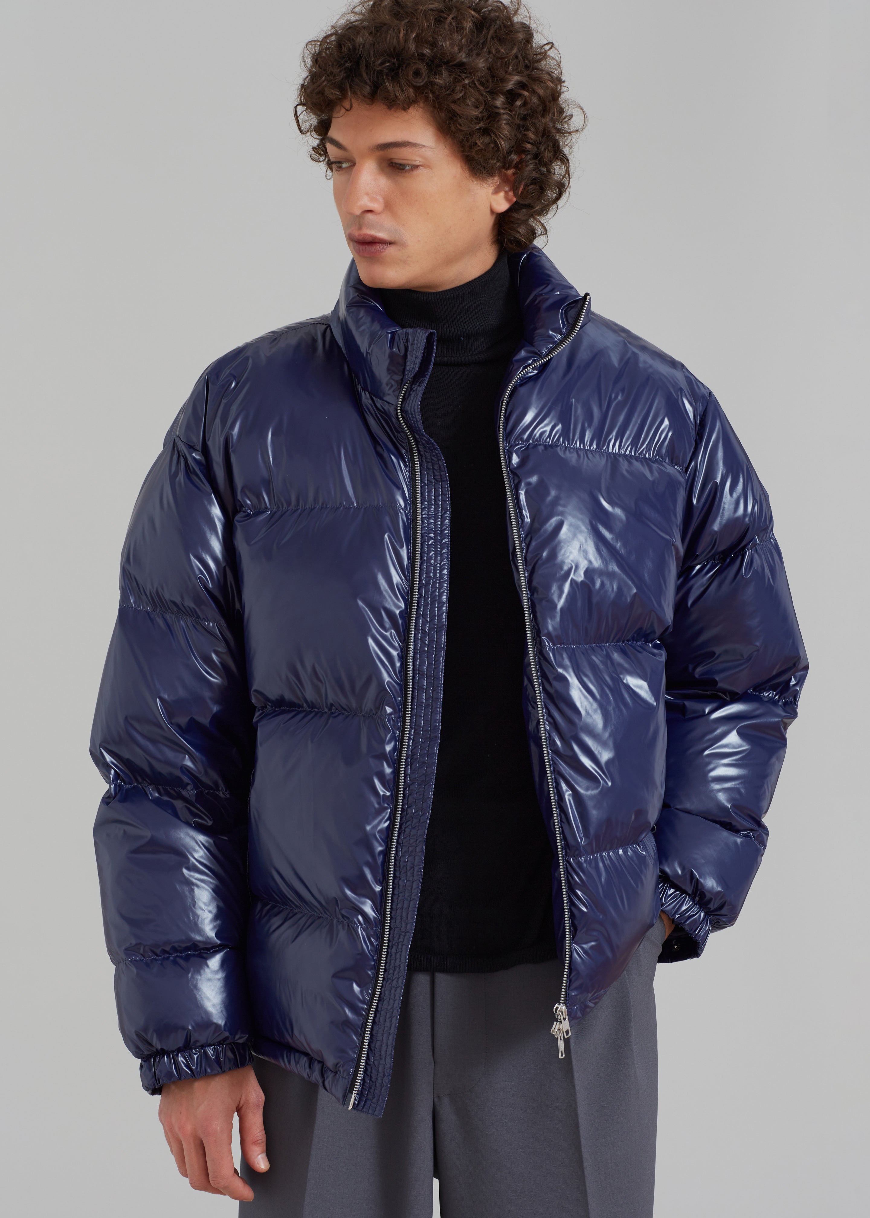 Navy puffer jacket best sale