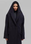 Coperni Hooded Double-Breasted Coat - Dark Navy