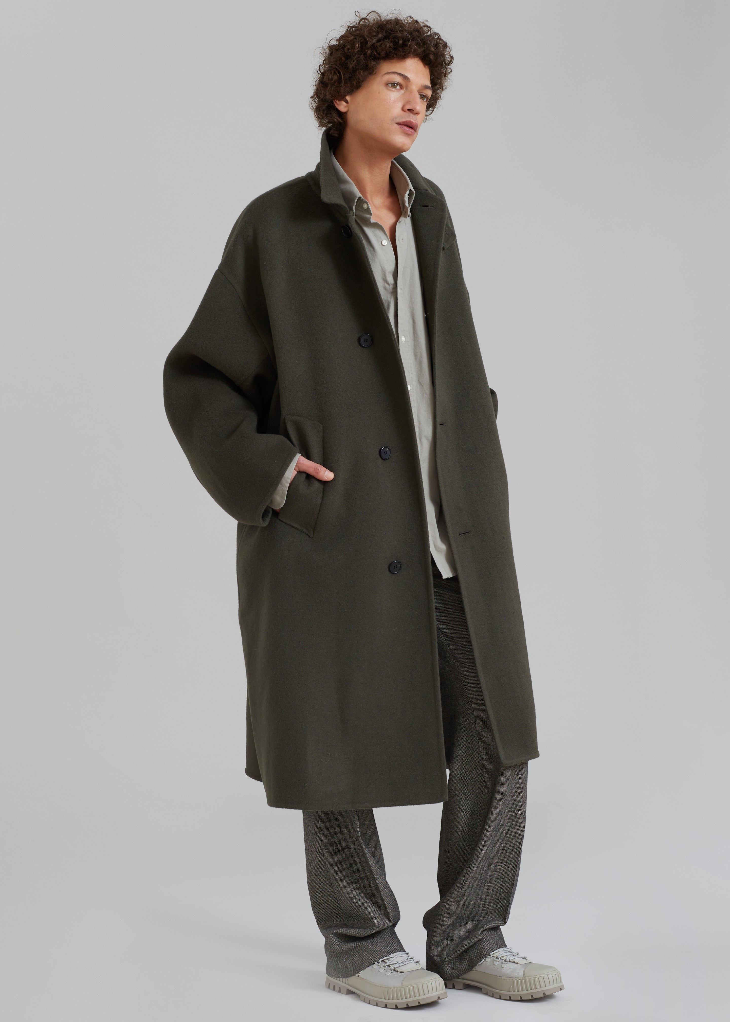 Croft Oversized Coat - Olive